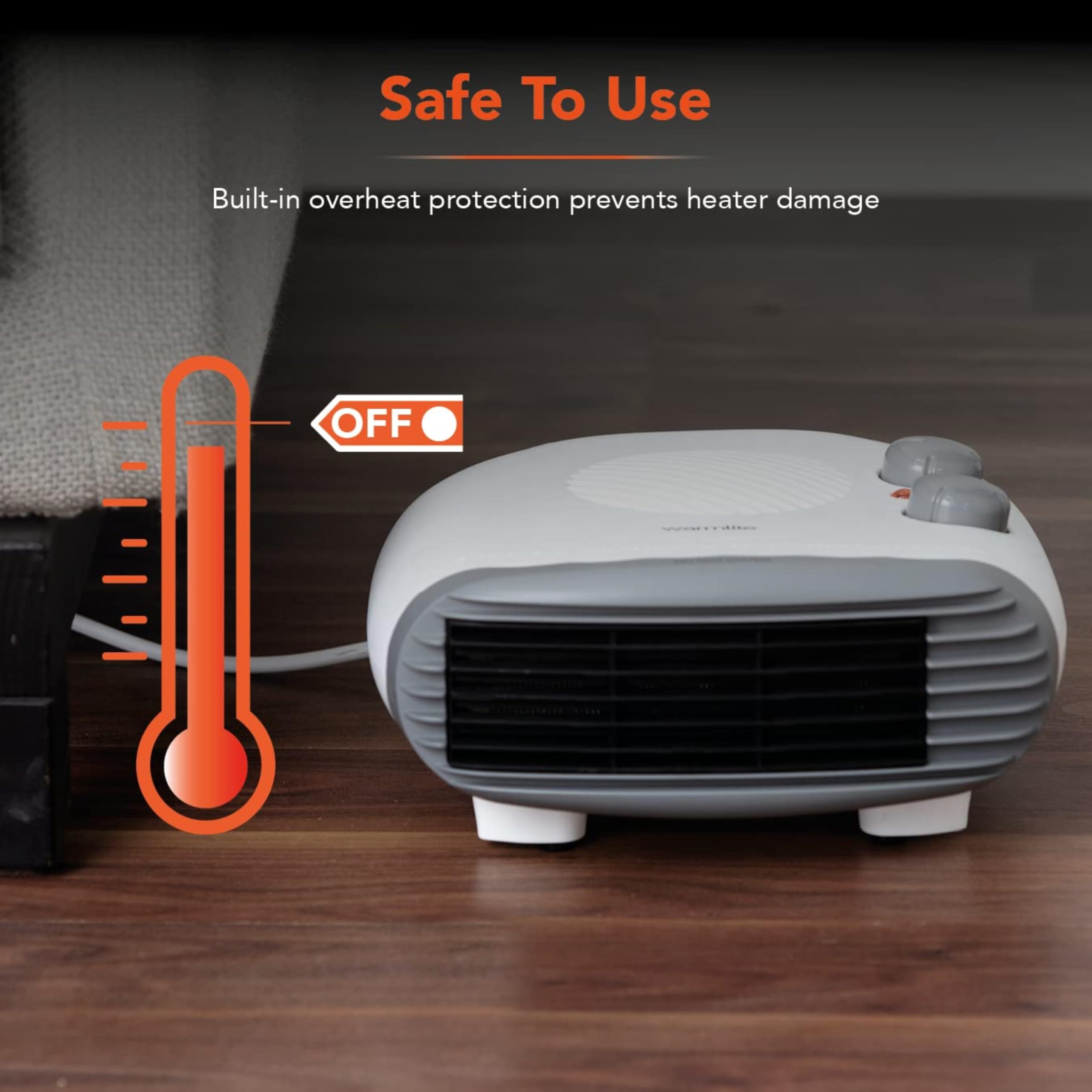 Warmlite Portable Electric Fan Heater - 2000W | 2 Heat Settings | Cool Function 8