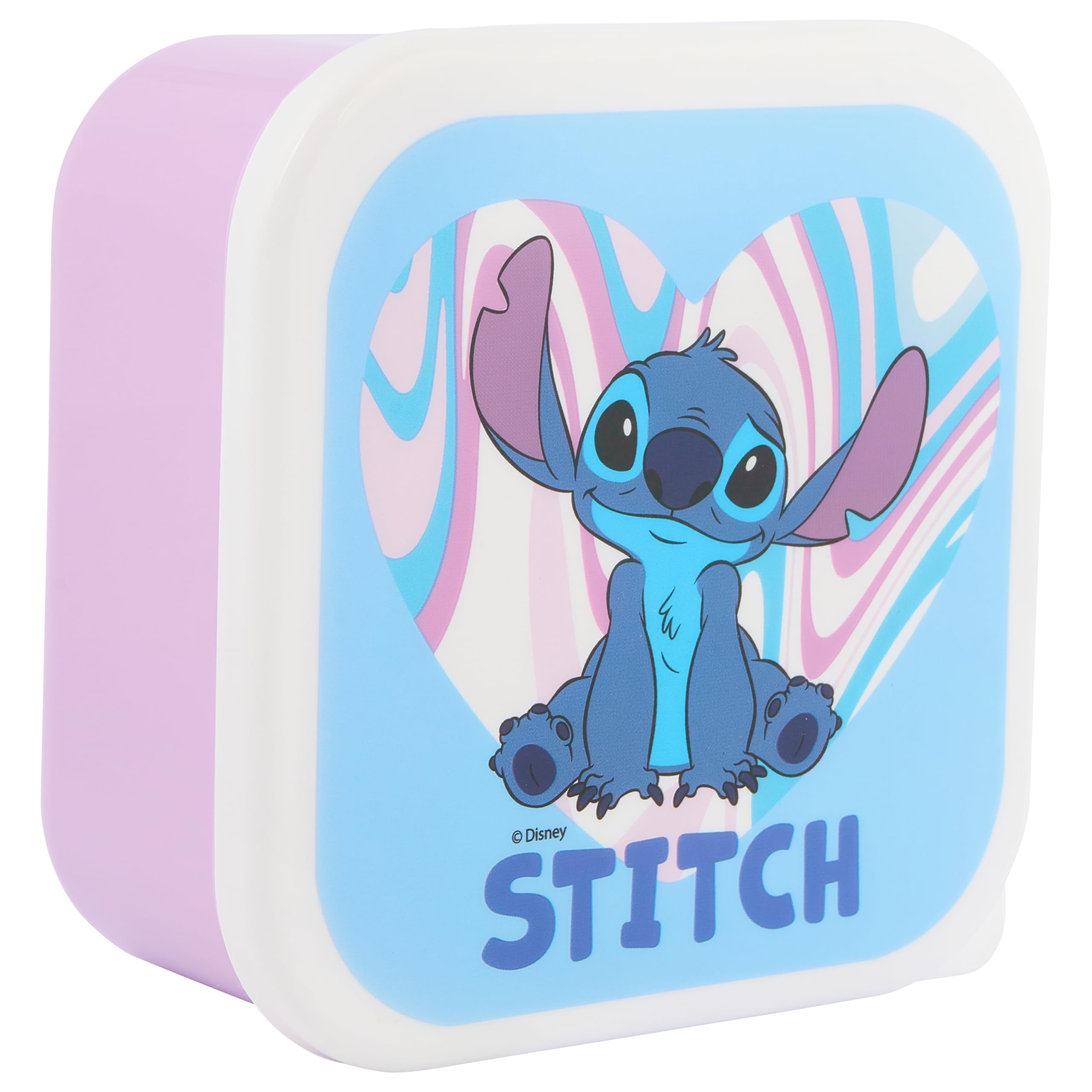 Disney Stitch Stackable Lunch Boxes Set of 3 | Durable Polypropylene | Blue & Purple 4