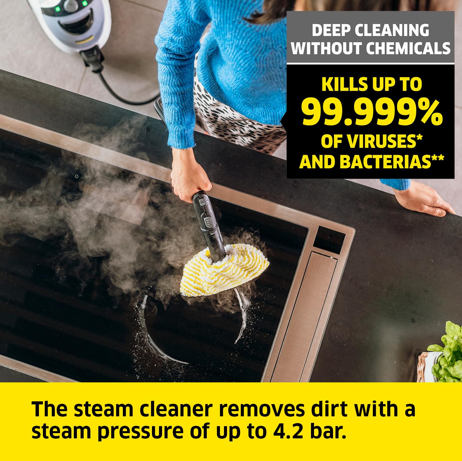 Kärcher SC 5 EasyFix Steam Cleaner - 4.2 Bar Pressure, 2200W, Hygienic Cleanliness