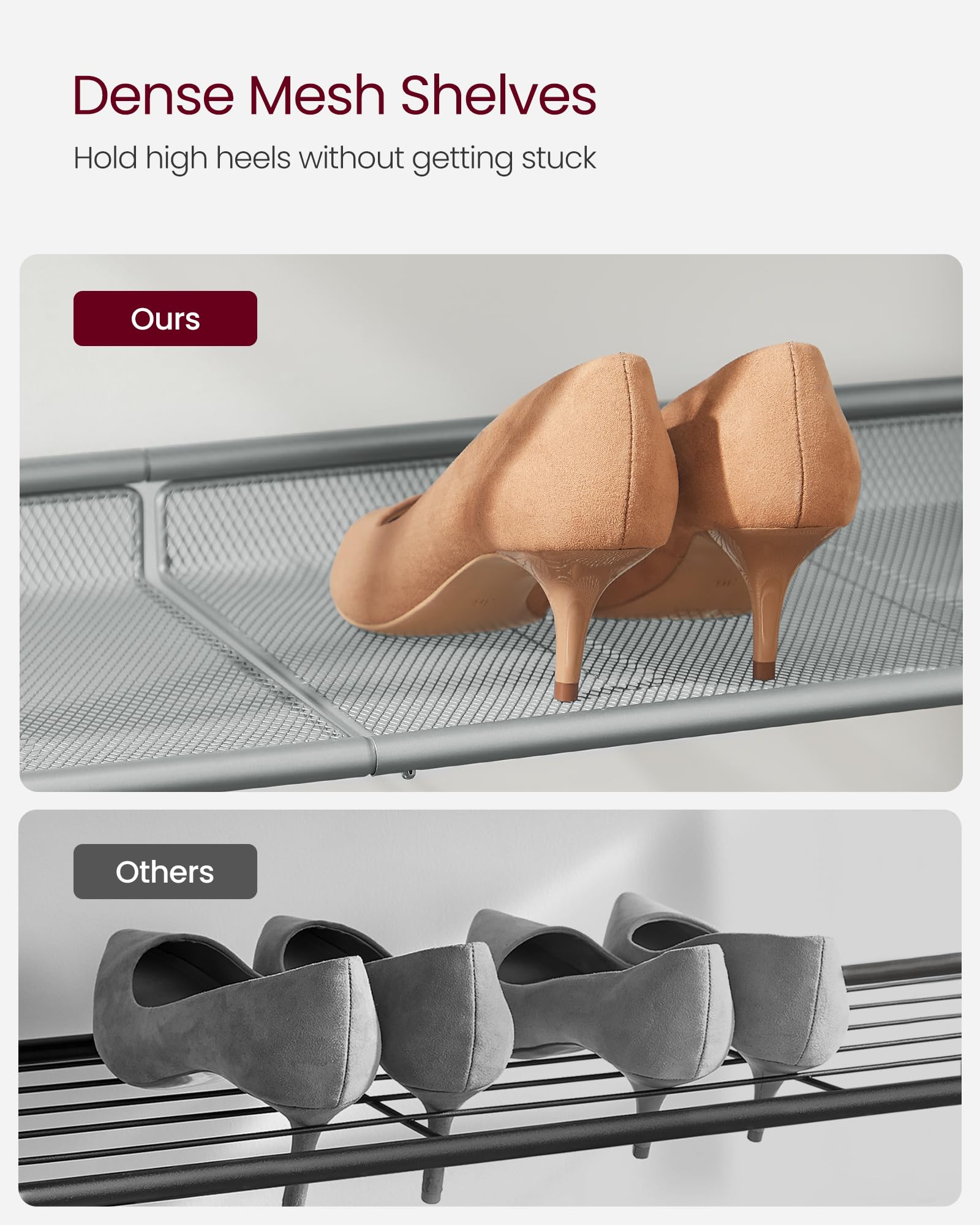 VASAGLE Shoe Rack - 5-Tier Storage with Adjustable Shelves | Industrial Design | Charcoal Grey & Silver 9