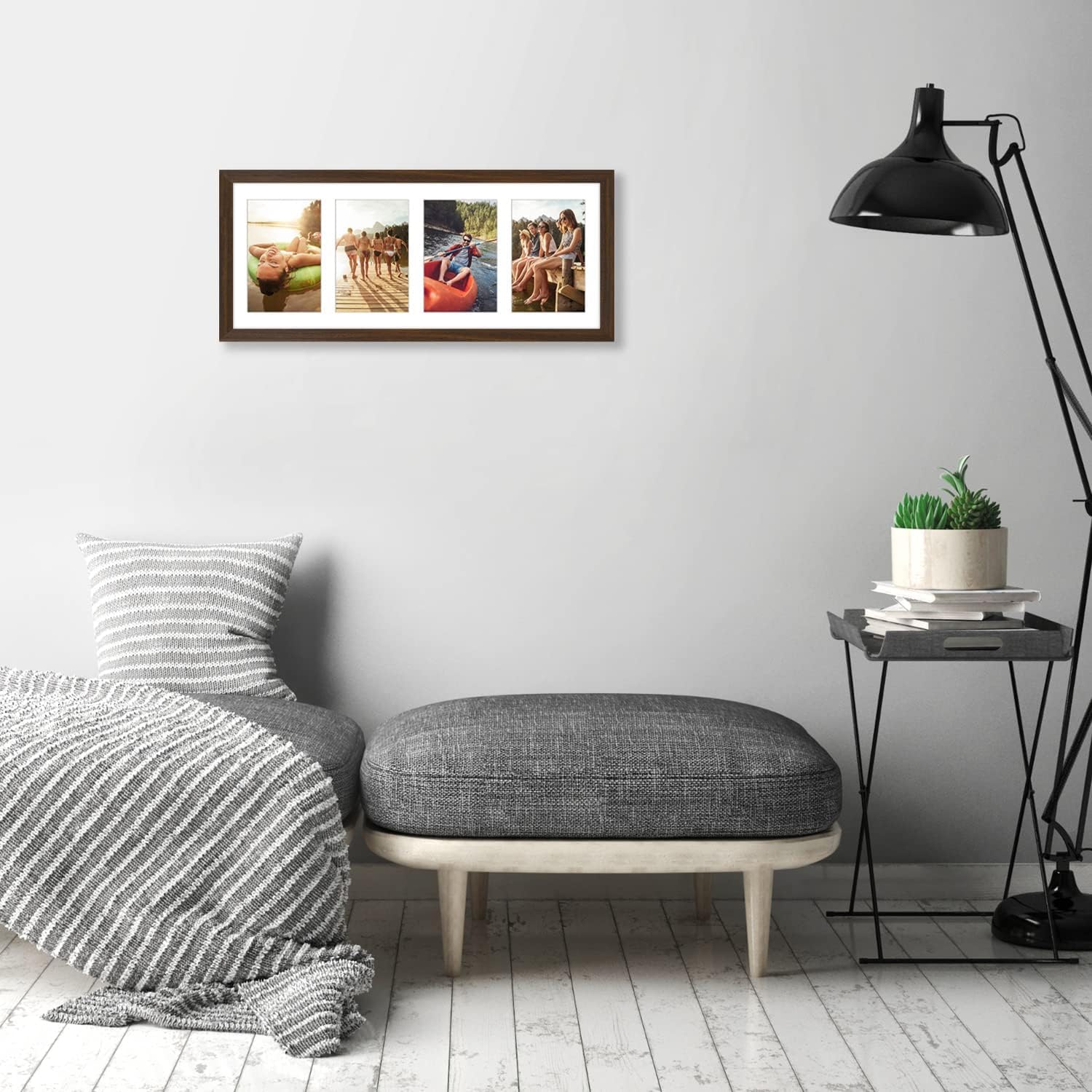 Americanflat 6x4 Collage Photo Frame - Signature Collection | Walnut Finish | Shatter-Resistant Glass 4