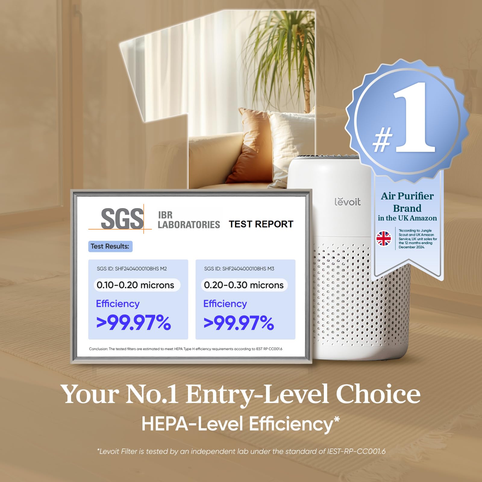 Levoit Core Mini Air Purifier for Home & Bedroom | 3-Layer HEPA Filter | 34㎡ Coverage | Aroma Pad 2