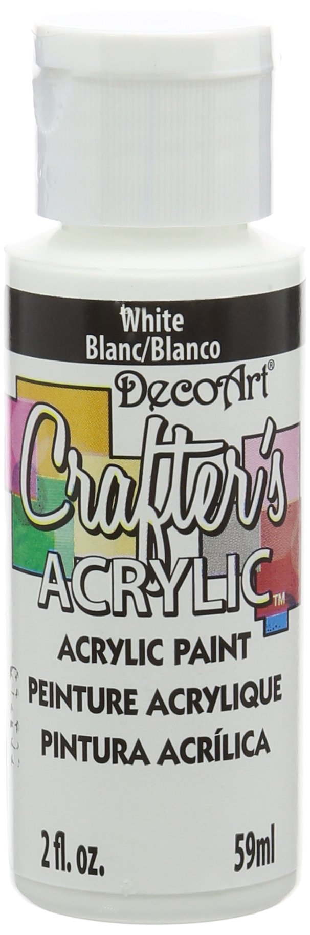 DecoArt Crafters Acrylic Paint - White | 59 ml Liquid | Fast-Drying 1