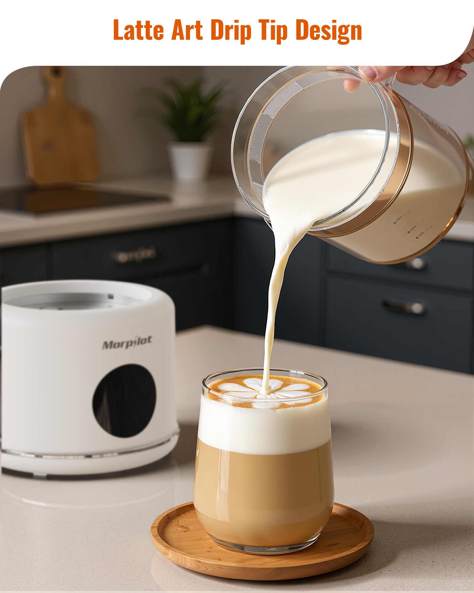 morpilot Automatic Milk Frother - 6-in-1 Functions | 500ML Capacity | Visual Glass 5