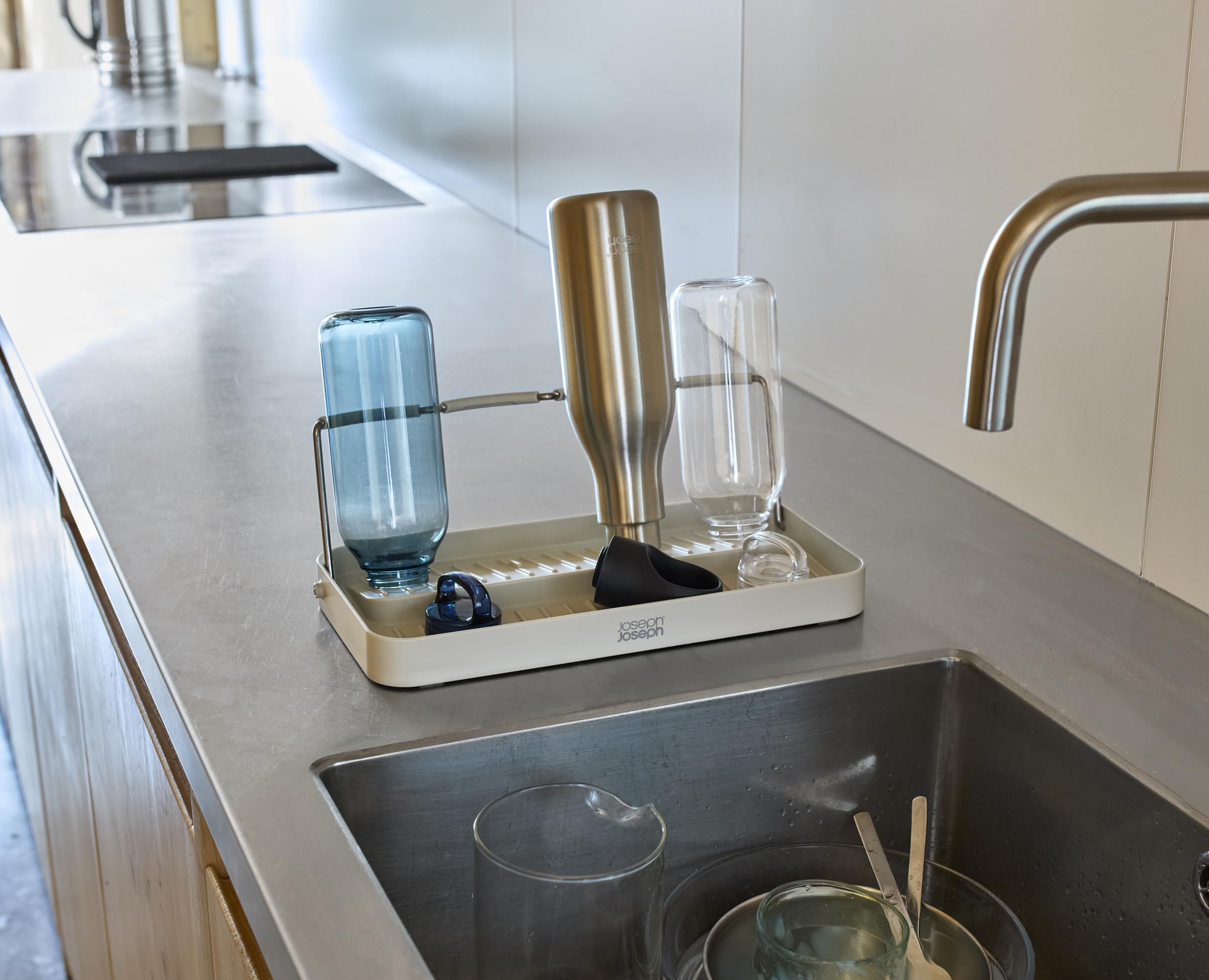 Joseph Joseph DrySmart Folding Water Bottle Drying Rack | Space Saving | Grey 3