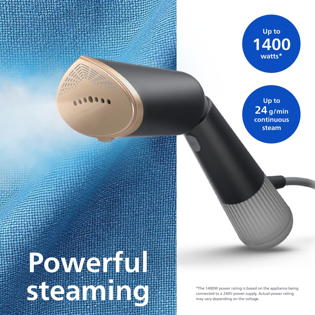 Philips 5000 Series Handheld Steamer - 1400W Power | 24g/min Steam | 35s Heat-Up | Black 3