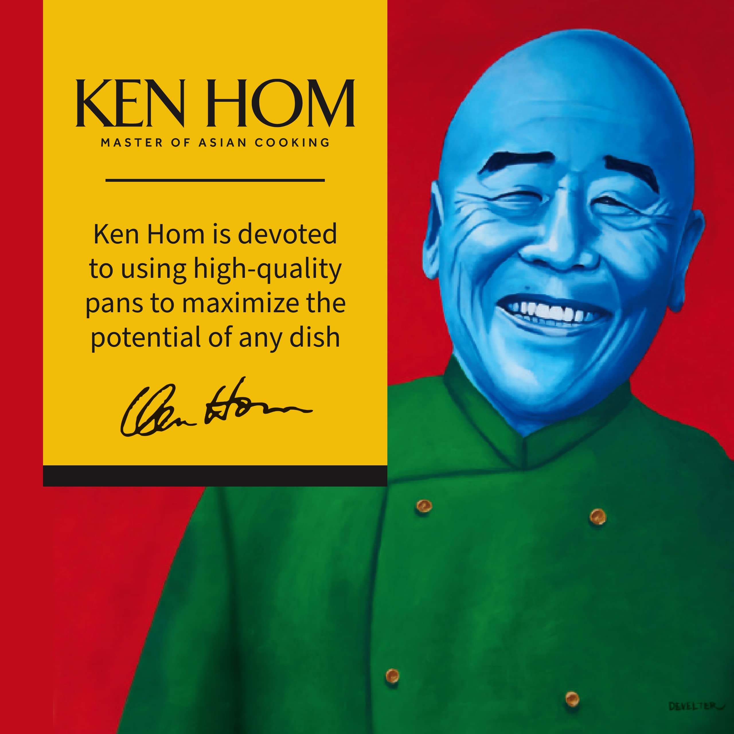 Ken Hom Carbon Steel Wok - 31cm Non-Stick Flat Base for Gas/Electric/Ceramic Hobs 8