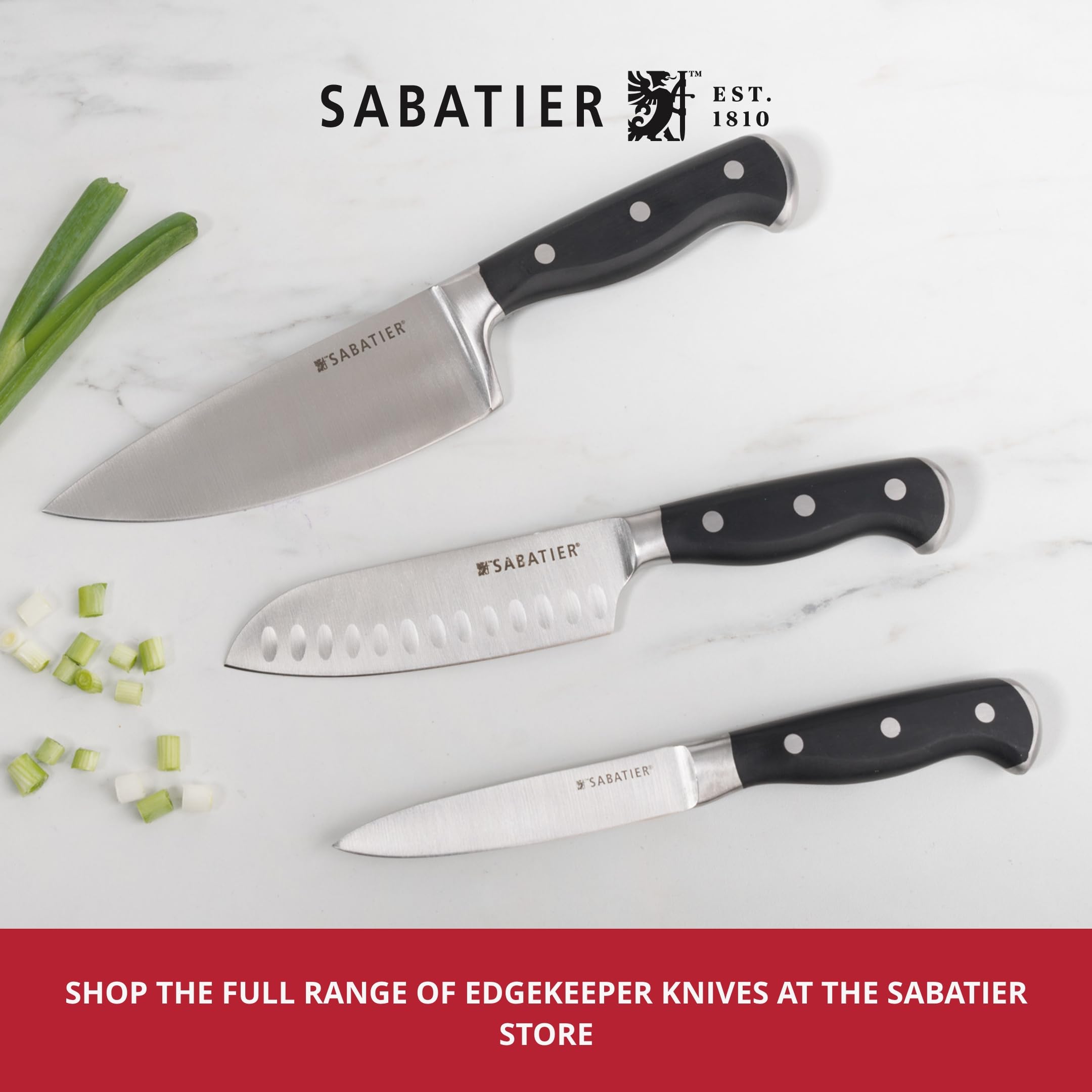 Sabatier Edgekeeper 8-Inch Stainless Steel Self-Sharpening Chef Knife | MoV Steel Blade 8