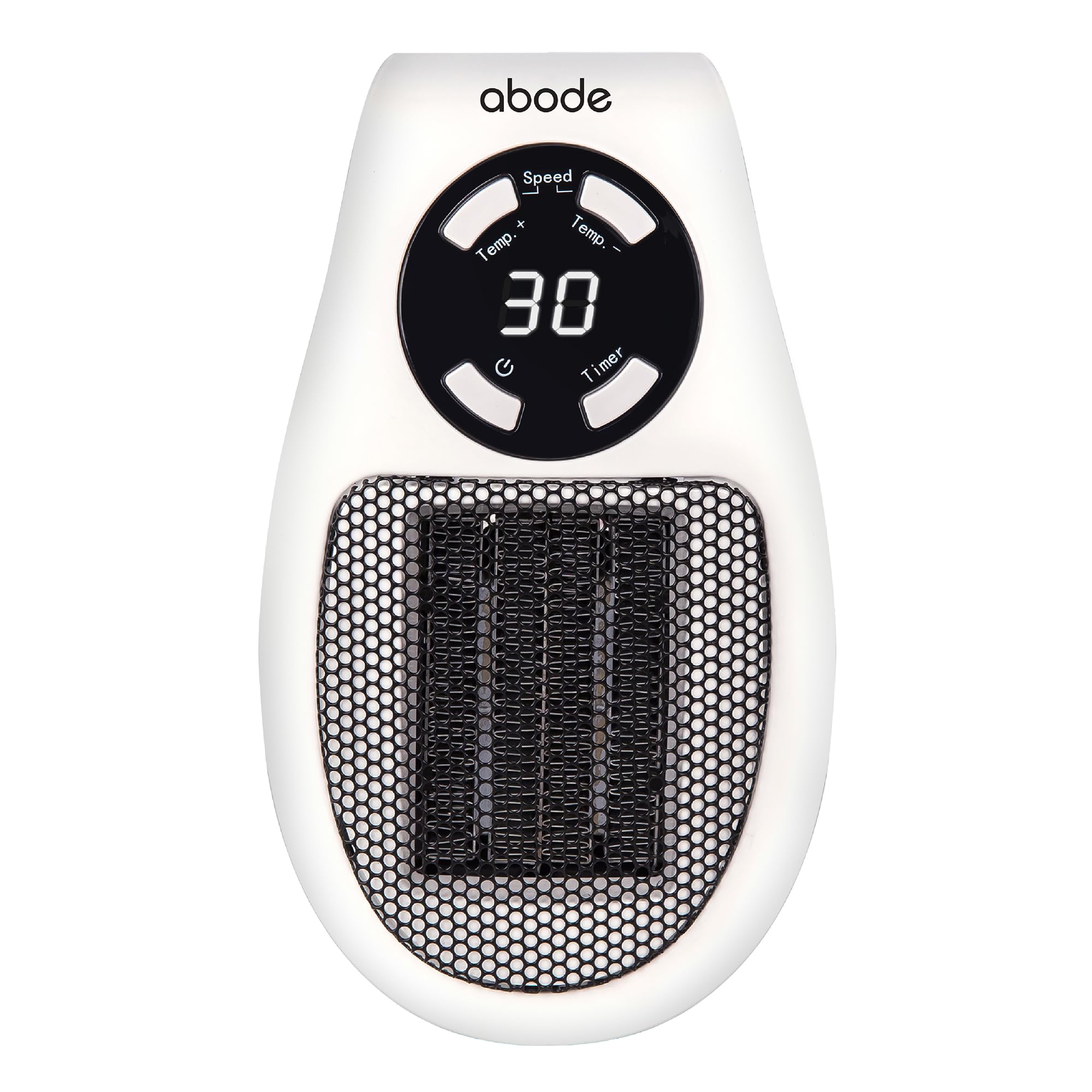 Abode 500W Compact Portable White Ceramic Plug-in Heater with 2 Heat Settings | 15°C-30°C | 12hr Timer 9