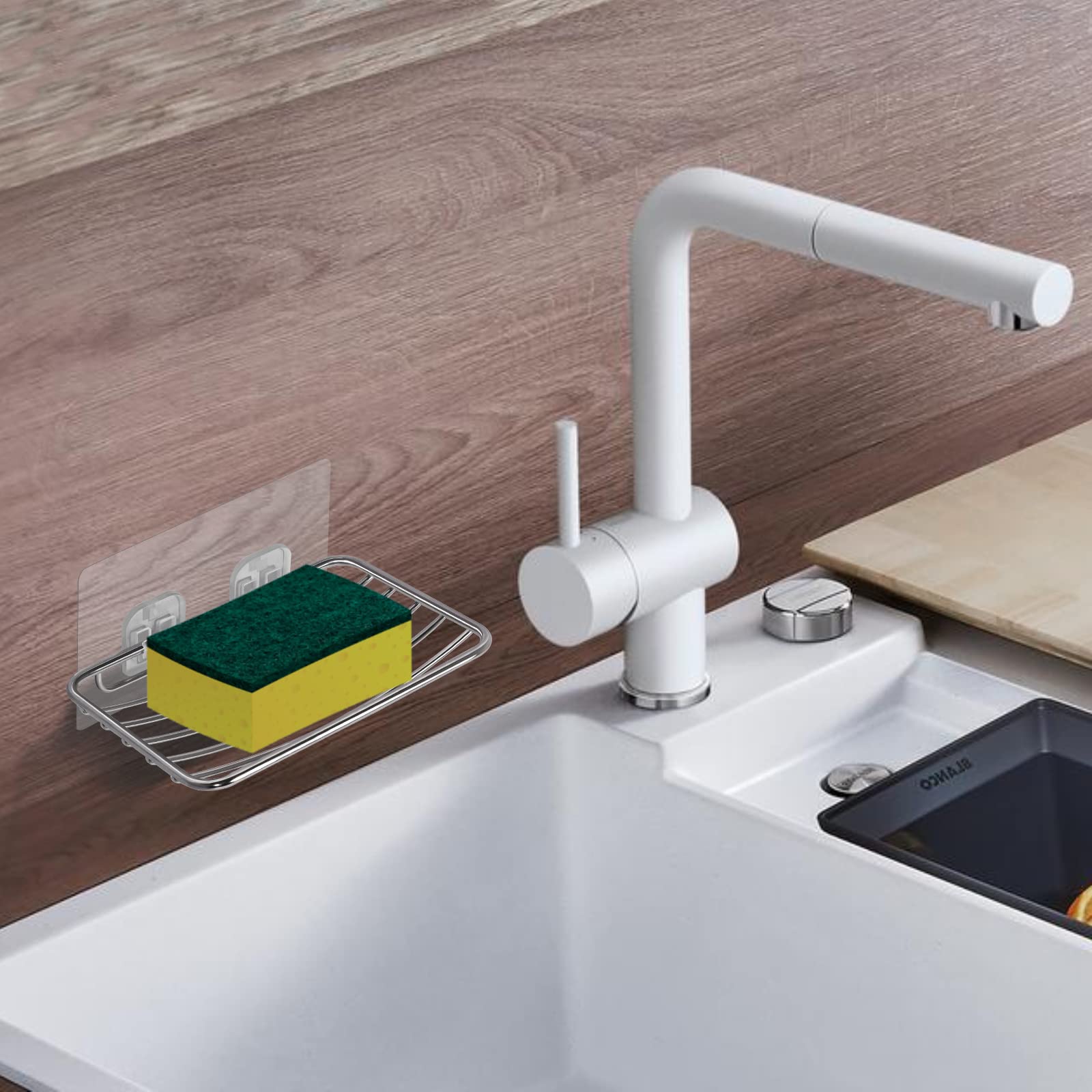 Uten Stainless Steel Soap Dish Holder - Adhesive Mount | Rustproof | 130x90x25mm 7
