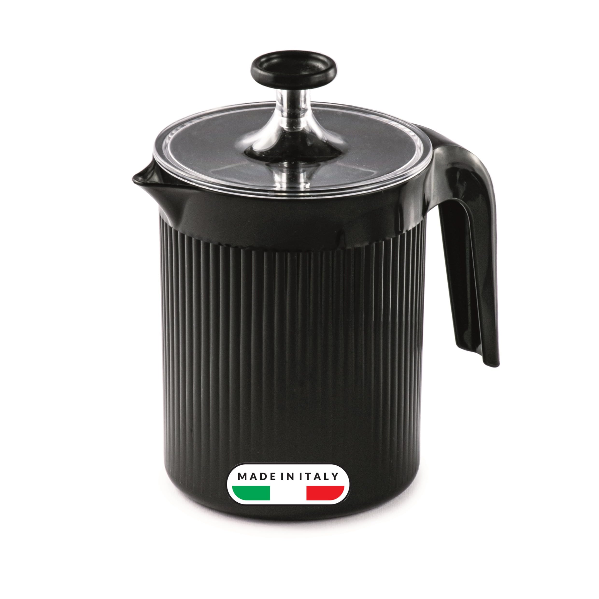 Snips Cremix Manual Milk Frother - 0.50 LT Capacity | Black | Made in Italy | 0% BPA Free
