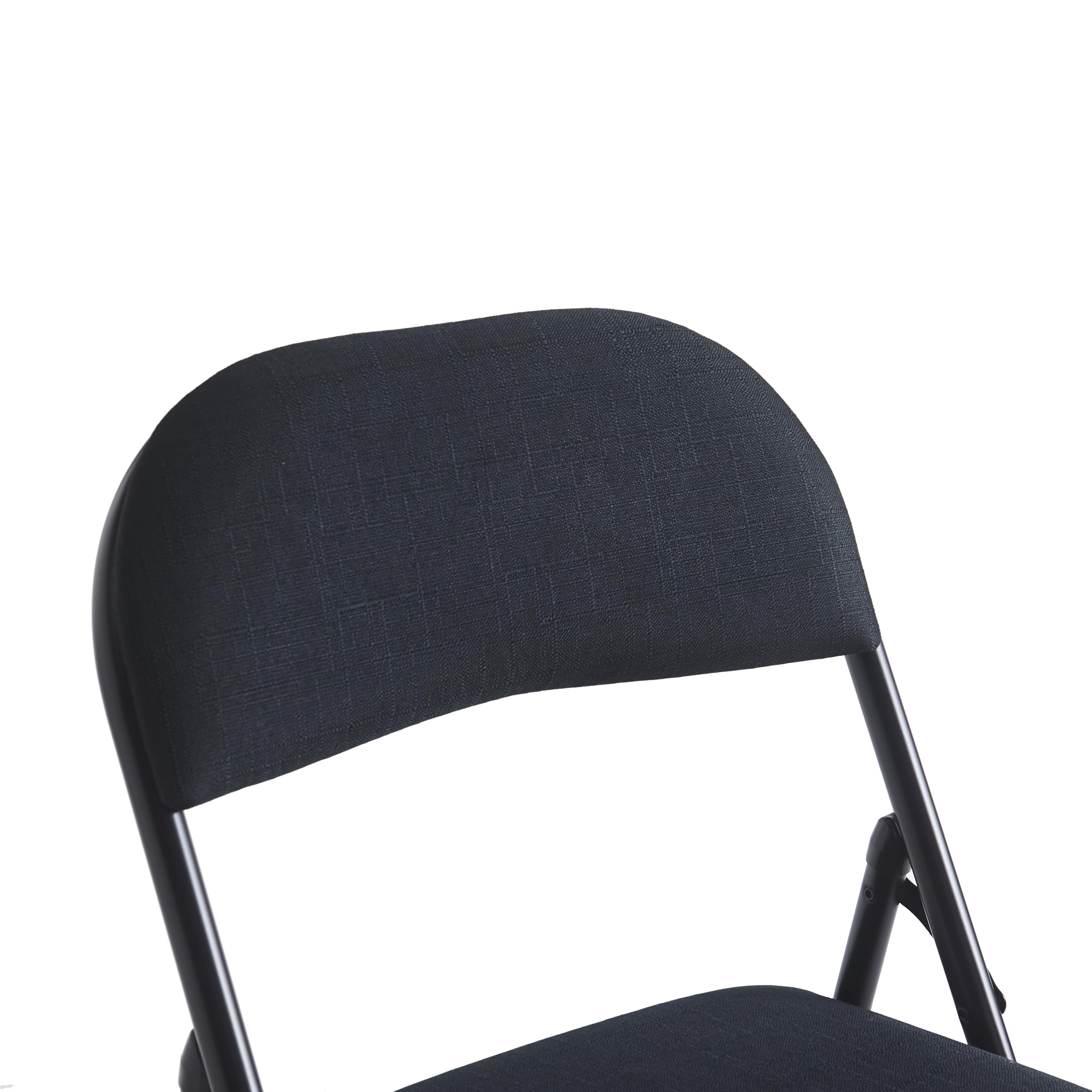 Build Rapido Padded Folding Chair - Heavy Duty Steel Frame | Black | Oversized 9