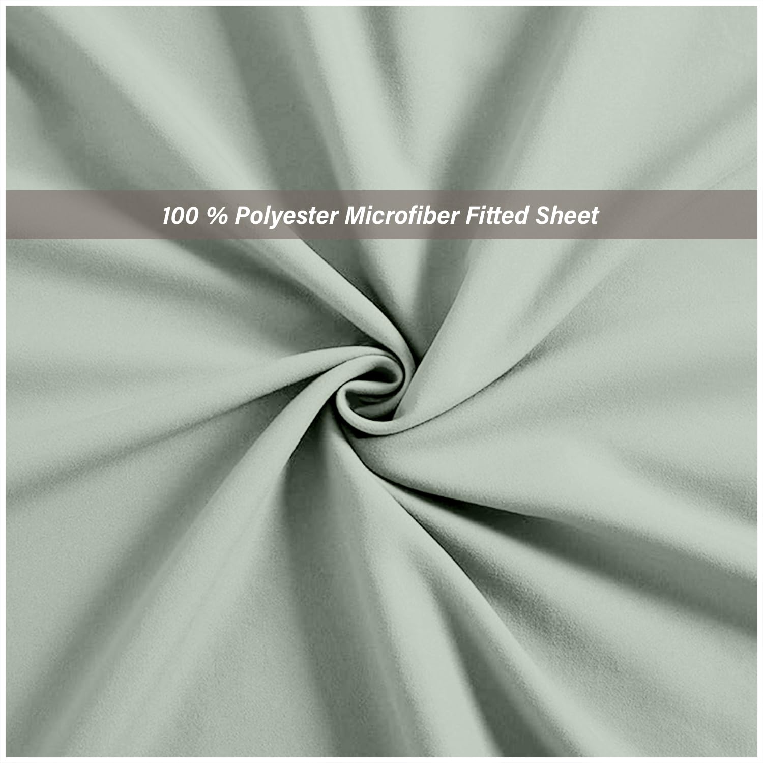 Super Dreamer Microfiber Fitted Sheet - King Size, Sage Green, 25cm Deep Pocket 3