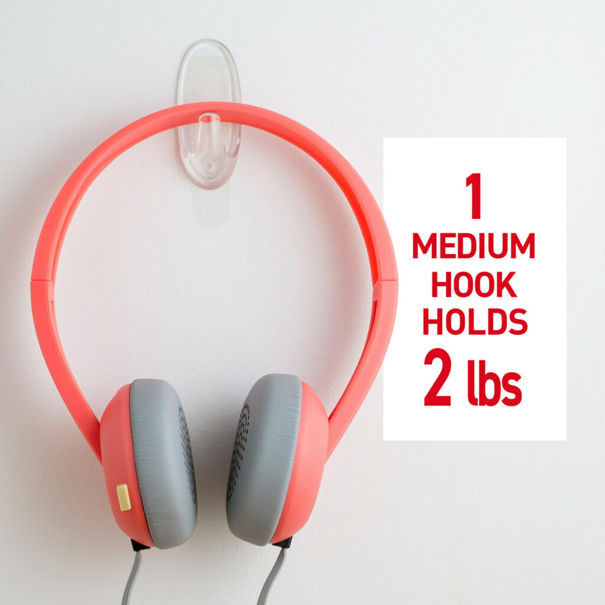 Command Clear Medium Wall Hooks - Damage-Free Hanging | Holds 2 lbs | 7 Hooks & 12 Strips 4