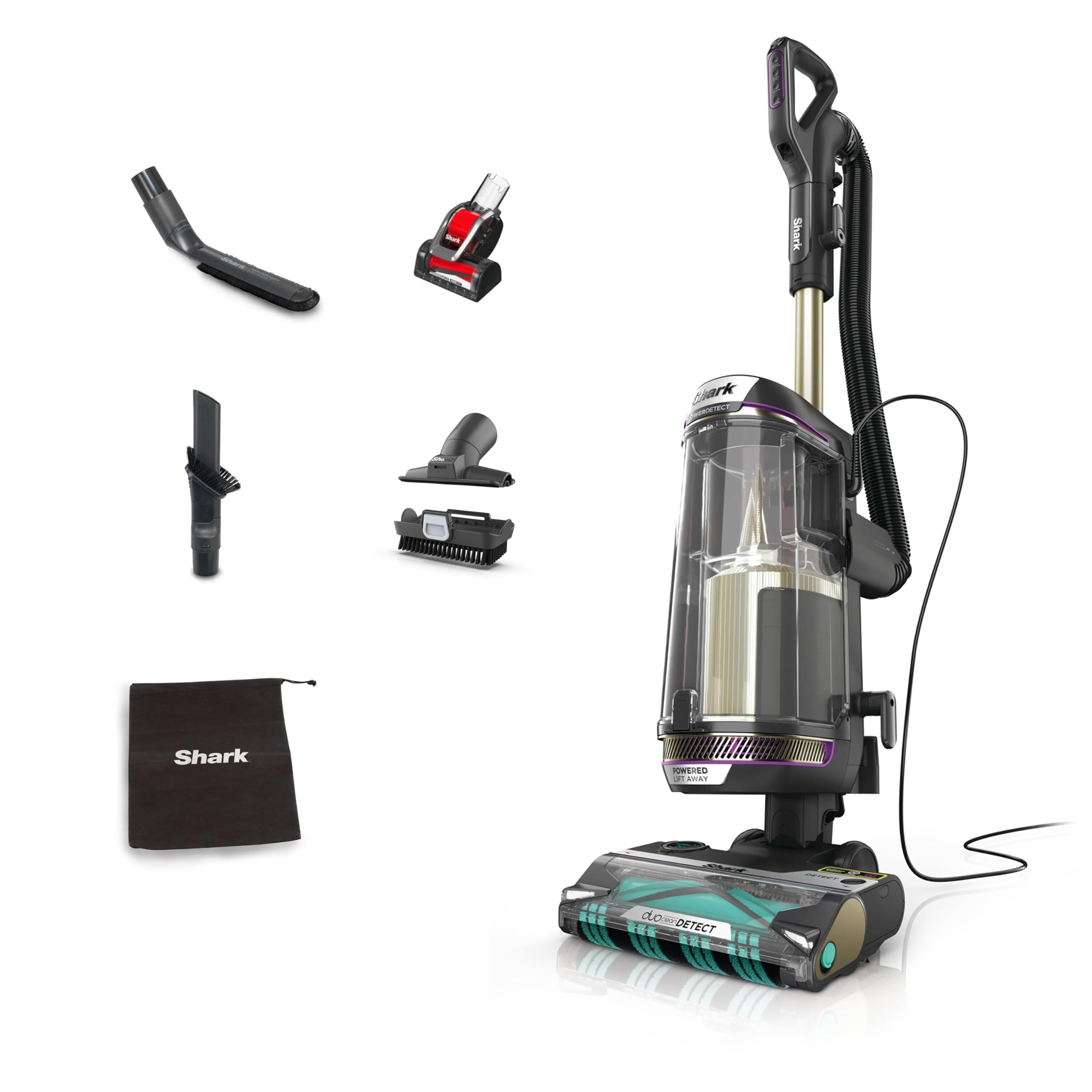 Shark PowerDetect Corded Upright Vacuum Cleaner AZ3900UKTBK | DuoClean Detect | Anti Hair Wrap Plus | 1.3L 1