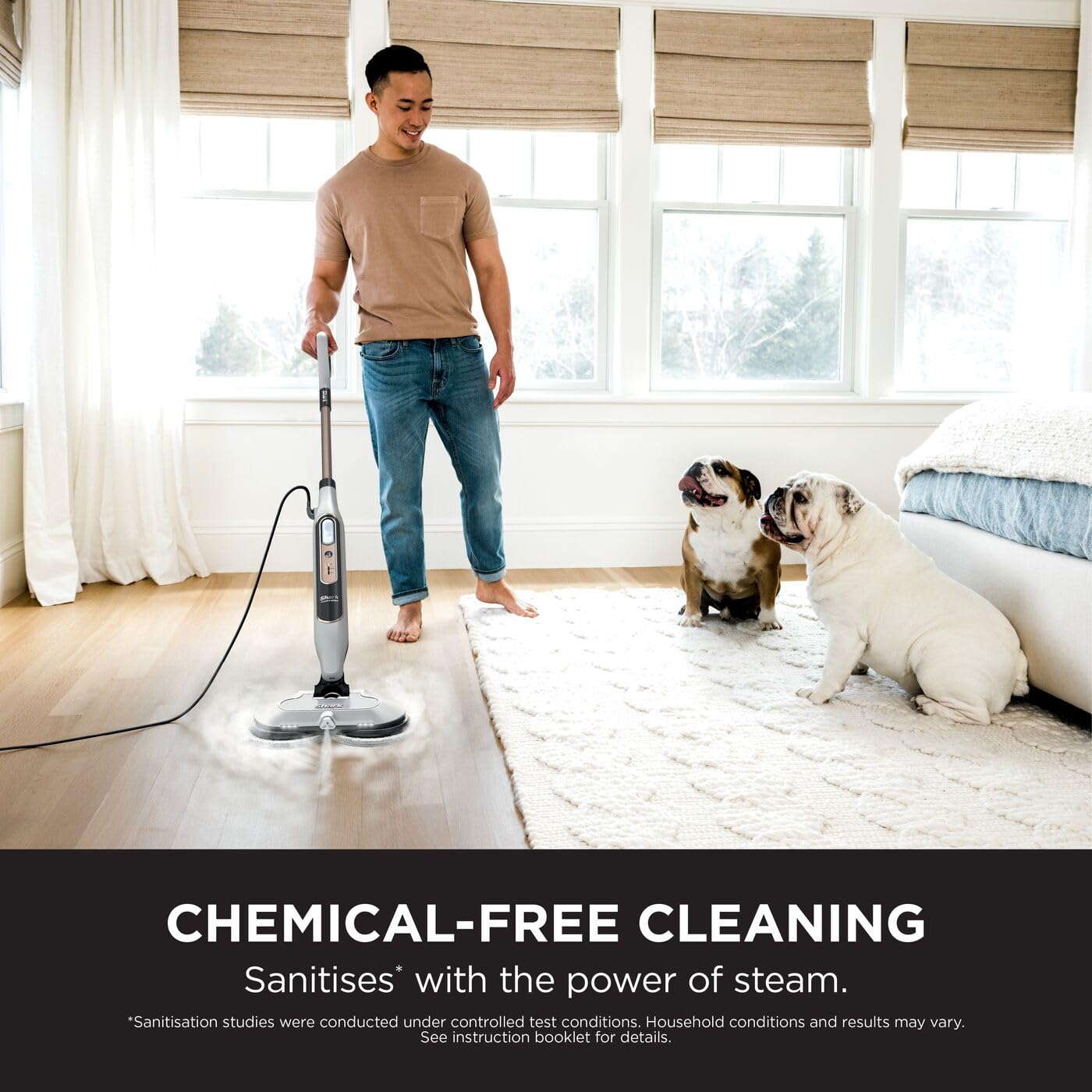 Shark Steam Mop with Steam Blaster & 2 Rotating Power Pads | Sanitises up to 99.9% Germs | 8m Cord 3