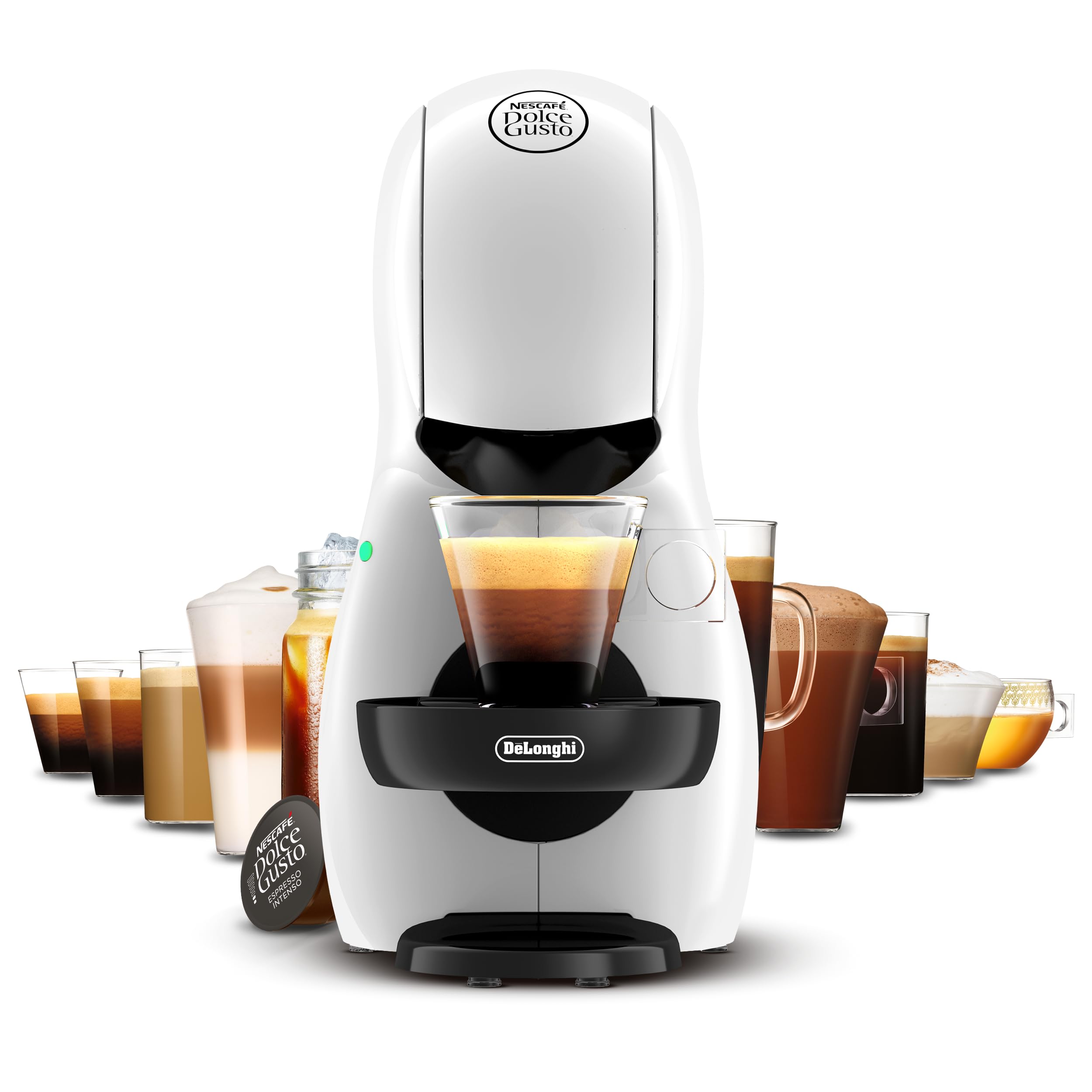 Nescafé Dolce Gusto De'Longhi Piccolo XS Pod Coffee Machine - 15 Bar Pressure | Hot & Cold Drinks | 0.8L White/Black 7