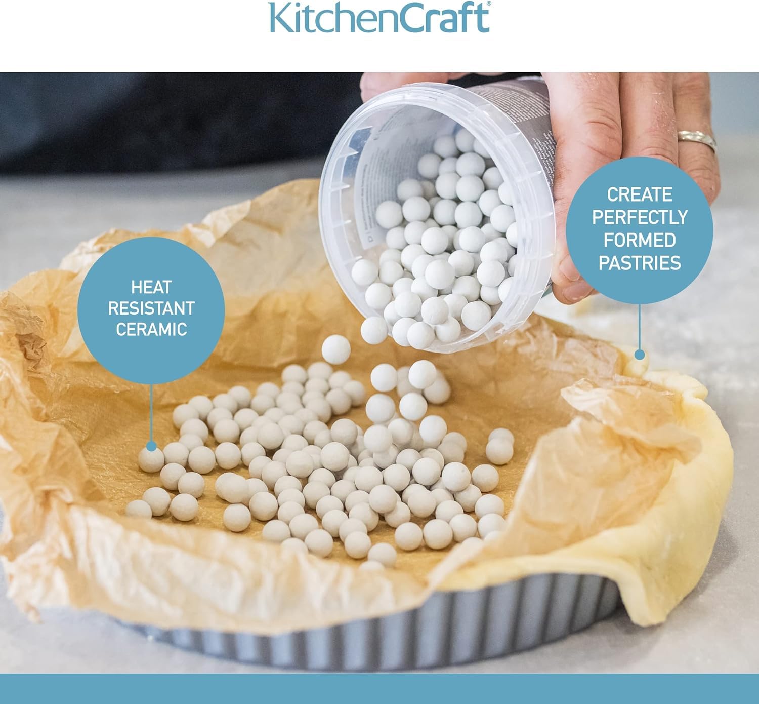 KitchenCraft Ceramic Baking Beans - 500g for Blind Baking | Reusable & Heat Resistant 4