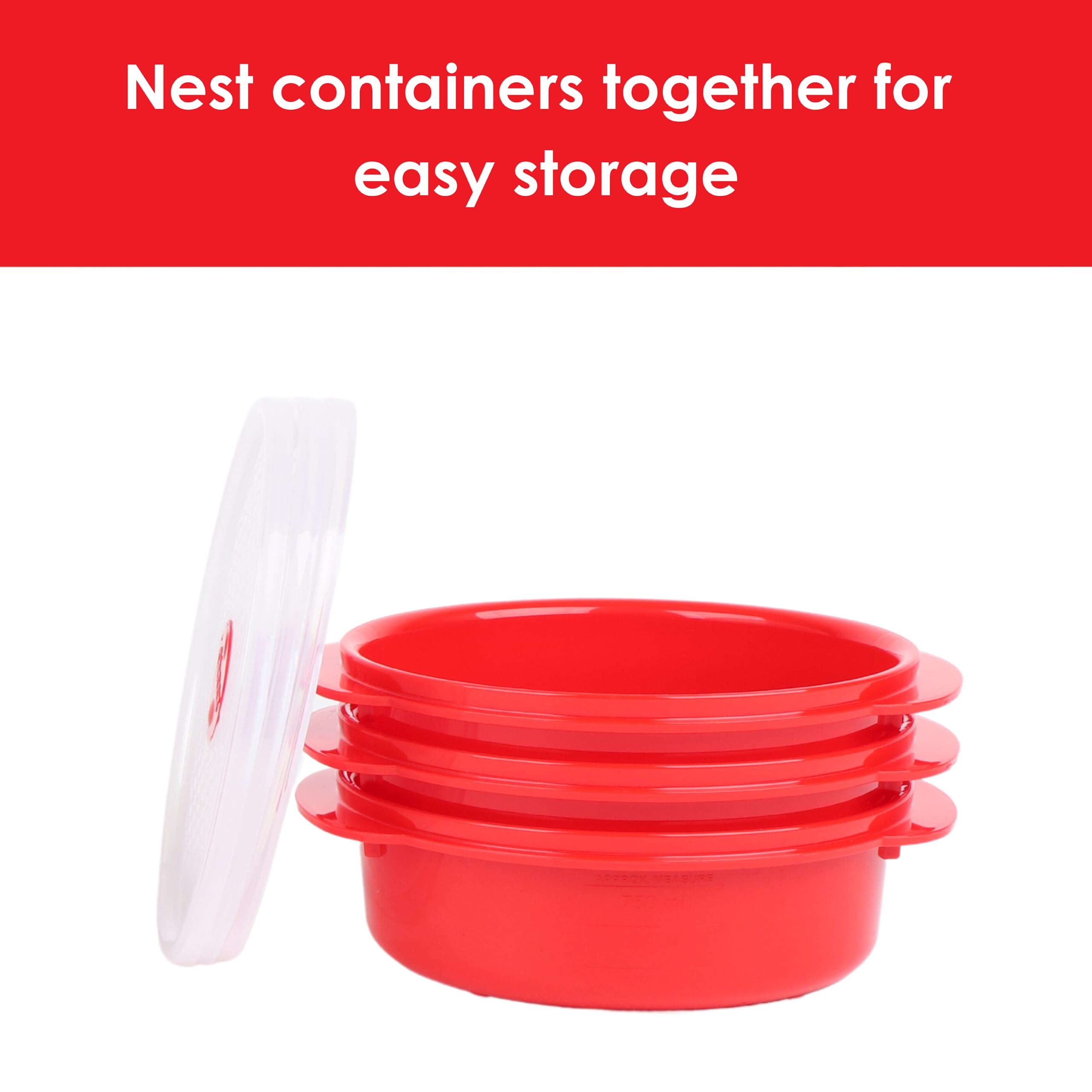 Décor Microsafe Round Food Container - 750ml Capacity | Microwave, Freezer, Dishwasher Safe 4