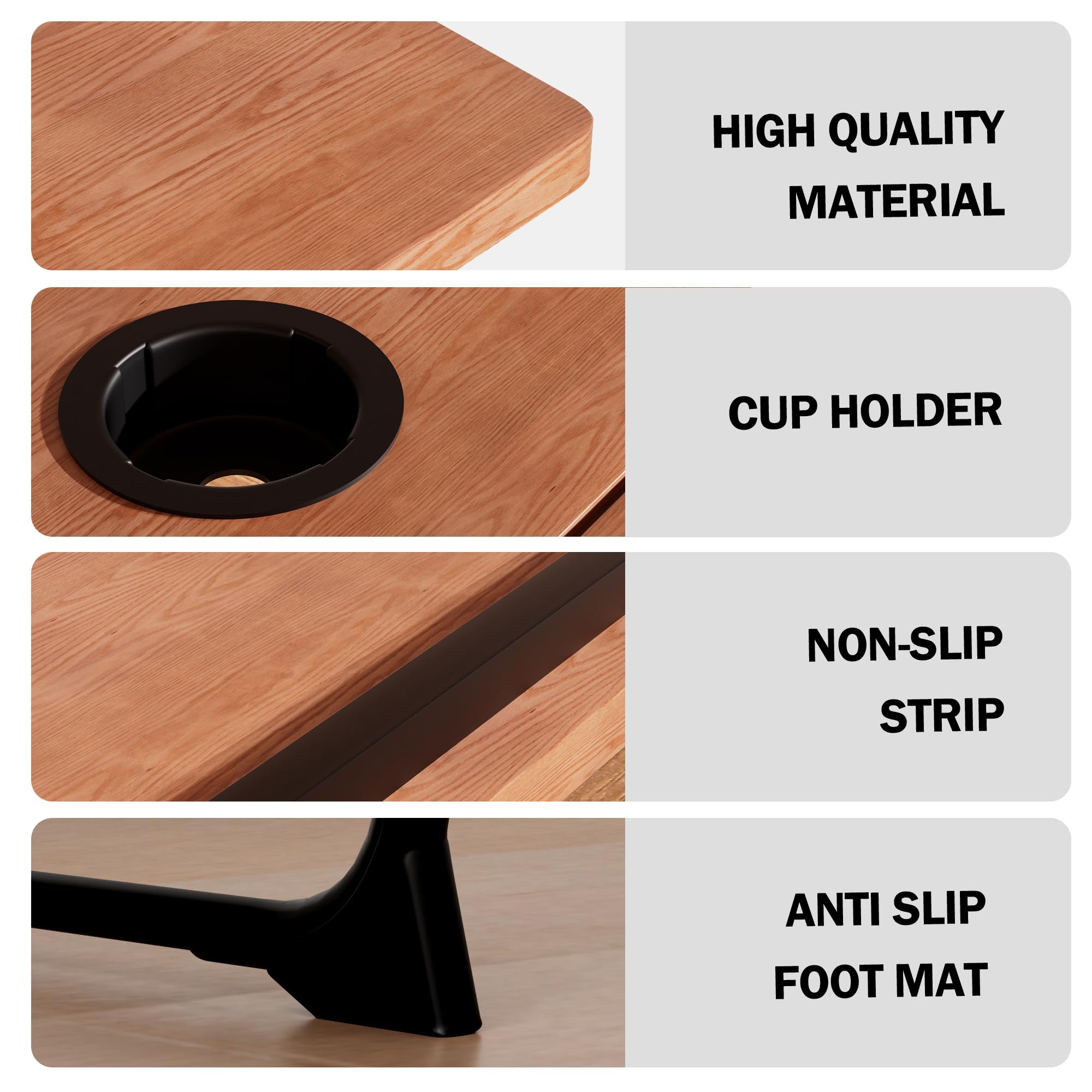 Vivo Technologies Walnut Laptop Bed Desk with Foldable Legs & Cup Slot | 56x33x24cm 5
