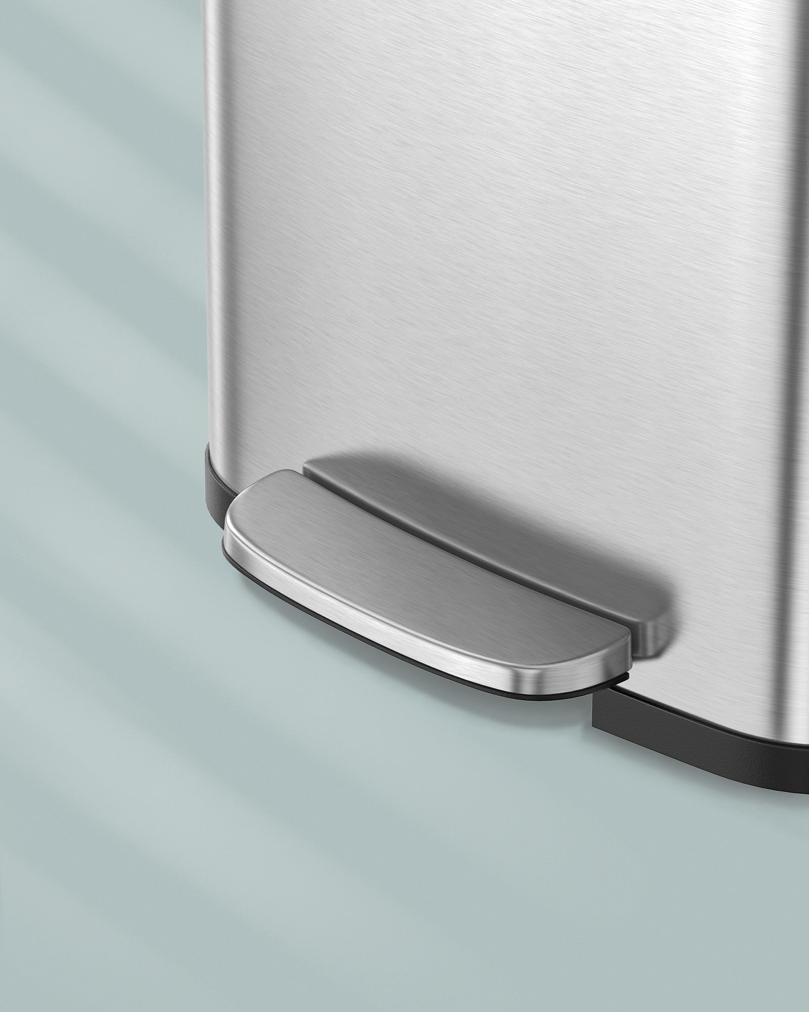 SONGMICS Kitchen Bin - 68L Capacity | Steel Pedal Bin | Silver + Black 4