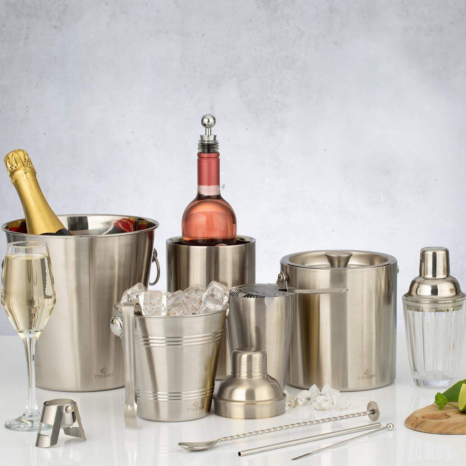 Viners Barware Brushed Silver Cocktail Shaker - 500ml Capacity | Stainless Steel | Airtight Seal 5