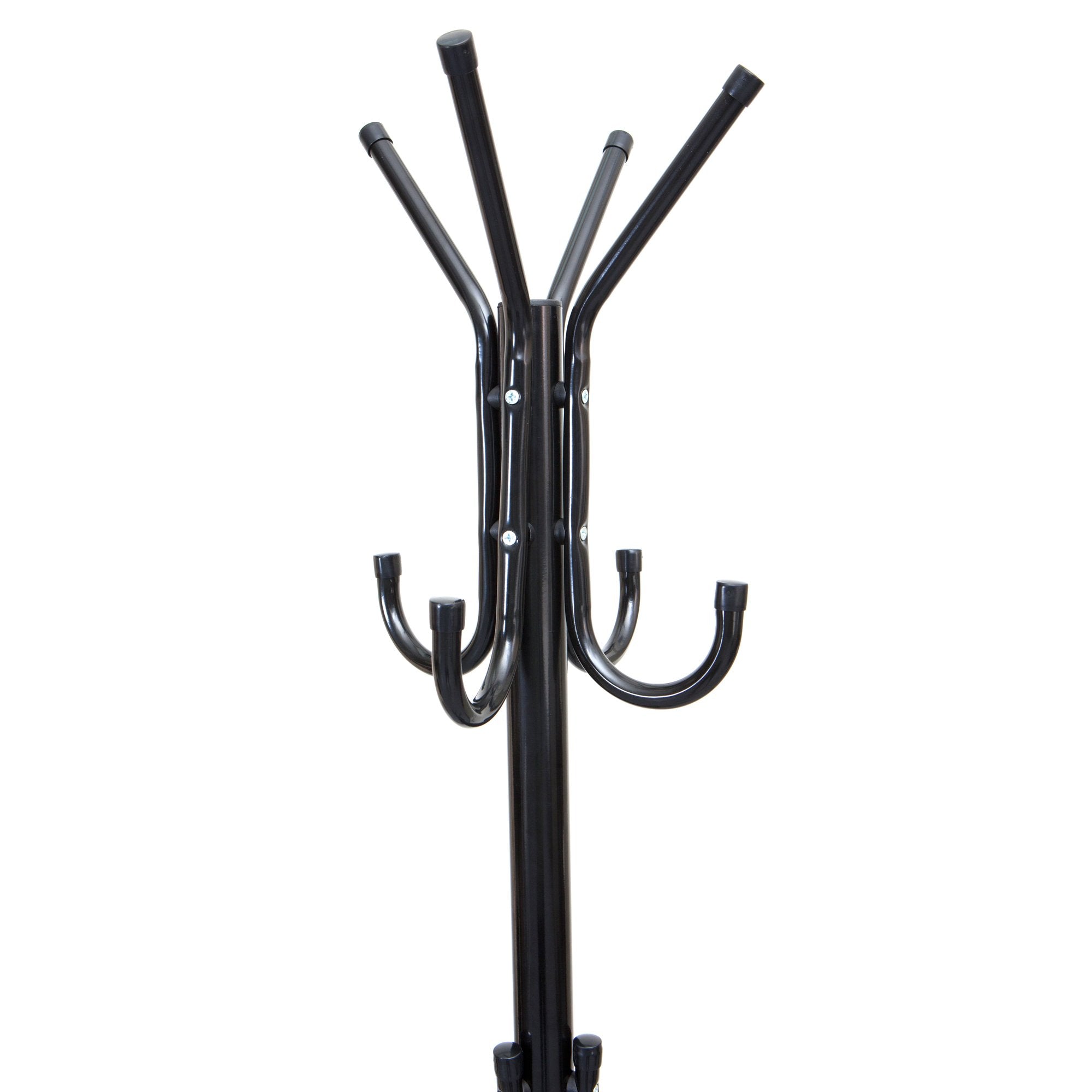 Mind Reader Standing Metal Coat Rack - 11 Hooks, 3 Tiers | Black | 68.5" H 5