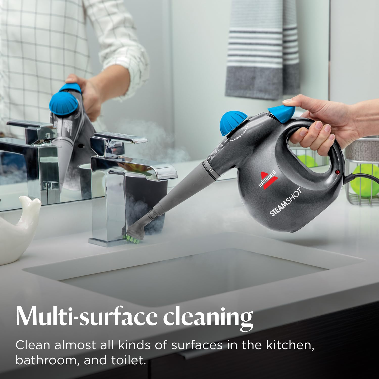 BISSELL SteamShot Handheld Steam Cleaner - Chemical-Free Cleaning | 8 Attachments | Portable 5