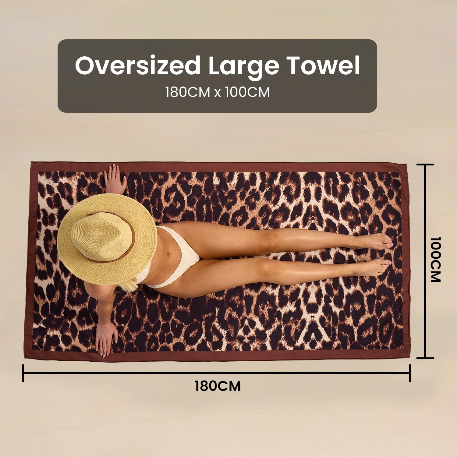 GC GAVENO CAVAILIA Extra Large Microfibre Beach Towel - Quick Dry, Sand Free, 180 x 100 cm (1 Piece) 7