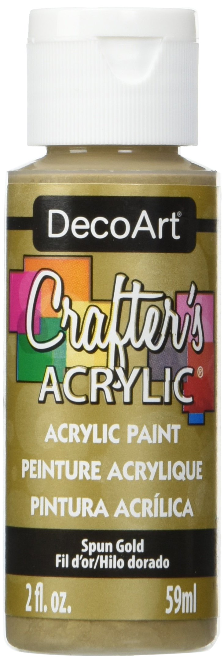 DecoArt Crafters Acrylic Paint - Spun Gold | 59 ml Liquid Acrylic | Fast Drying 1