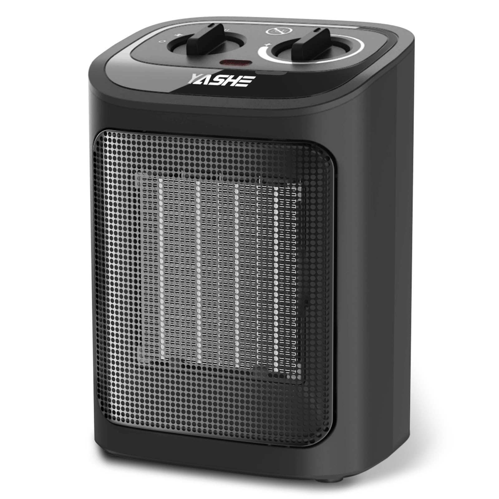 YASHE Electric Heater 1500W PTC Ceramic Heating Element with Thermostat | Black