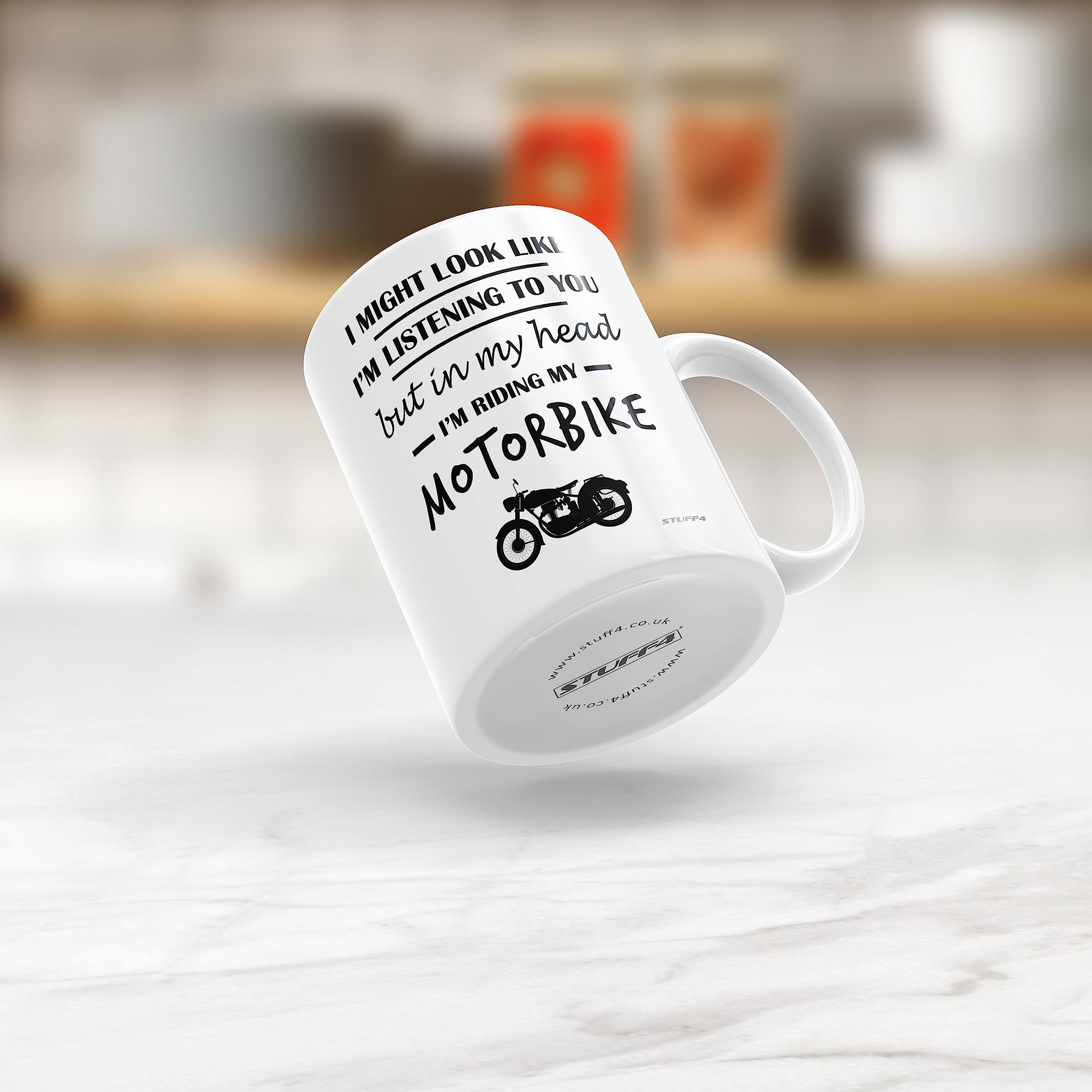Stuff4 Motorbike Coffee Cup - Funny 'In My Head I'm Riding My Motorbike' Novelty Gift | 11oz Ceramic | Dishwasher Safe 5