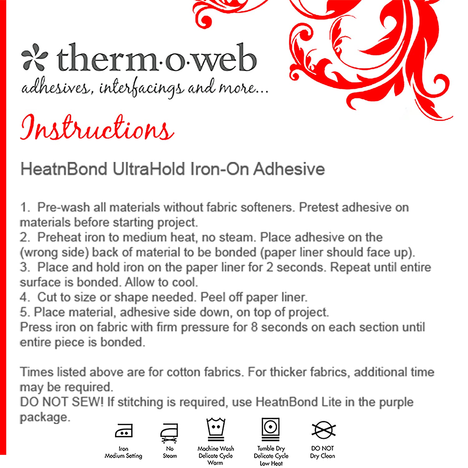 heatnbond UltraHold Iron-On Adhesive - Strong No-Sew Bond | Solid Sheet | White | 1 Pack 5