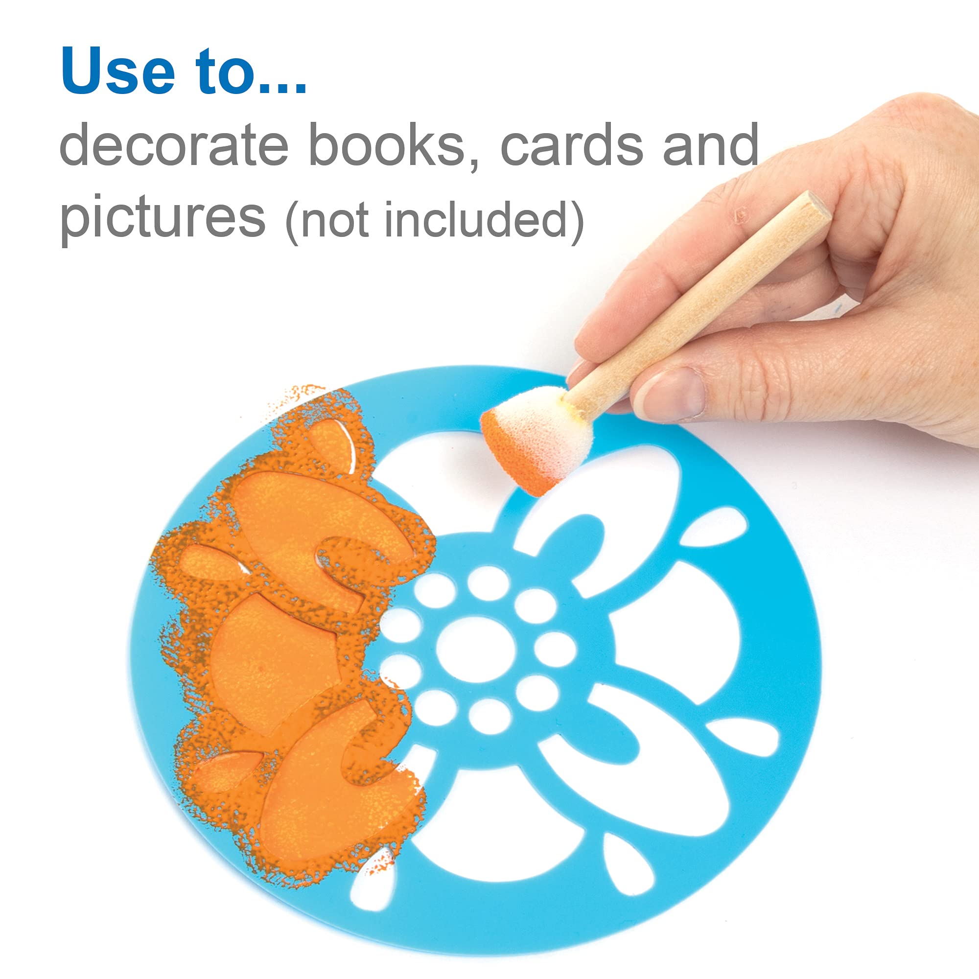 Baker Ross Rangoli Stencils - Pack of 8 Washable Plastic Stencils for Kids | 14cm Diameter 5