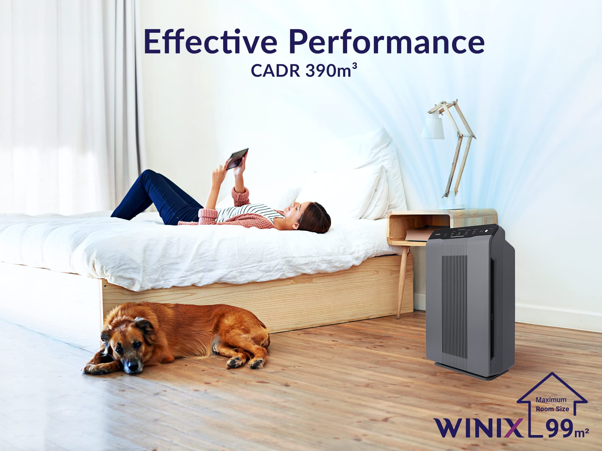 Winix 5300-2 Air Purifier - CADR 390m³/h for 99m² Rooms | HEPA & Carbon Filtration 5