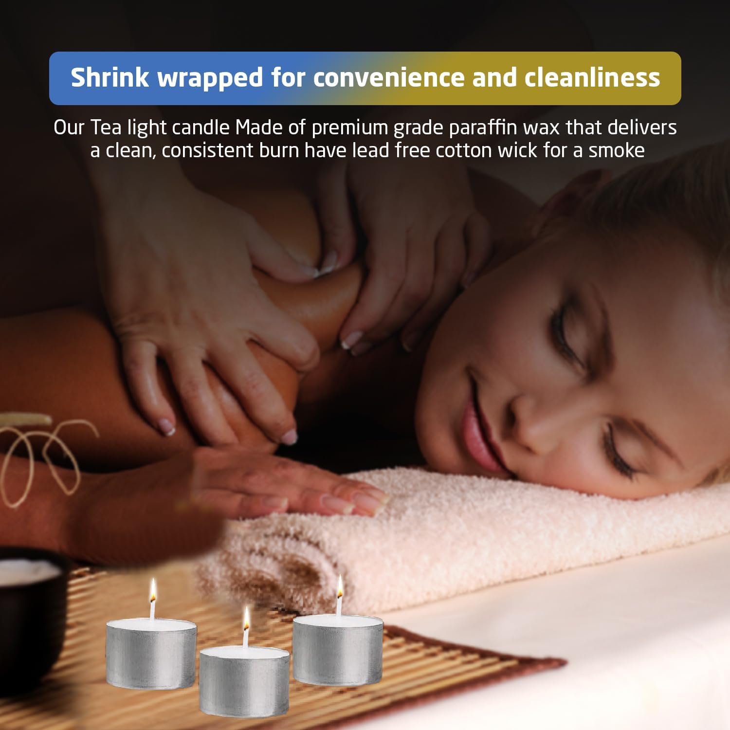 1ABOVE Unscented Tea Light Candles - 50 Pack, 4 Hour Long Burn Time | Paraffin Wax 5