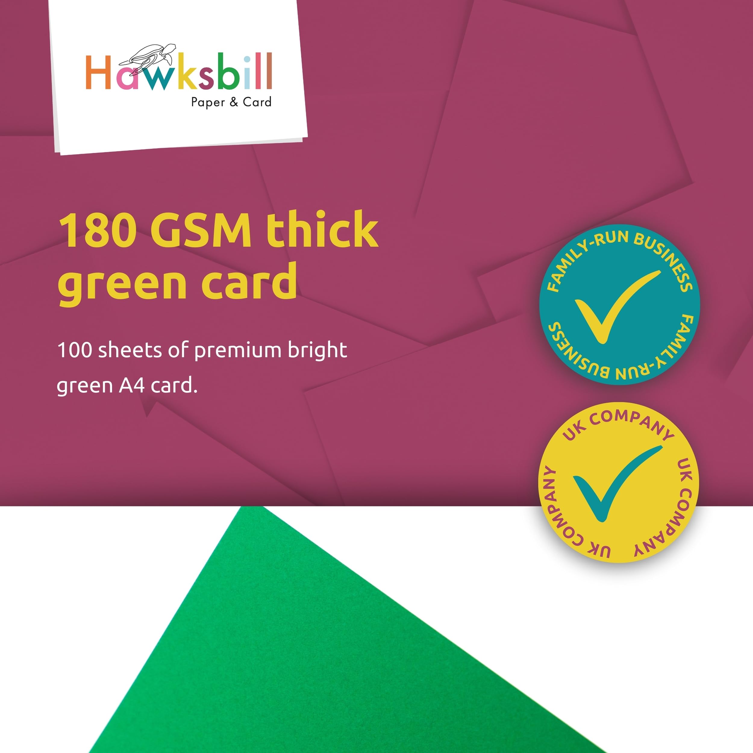 Hawksbill A4 Green Cardstock - 180 GSM Premium Bright Green, 100 Sheets | Ideal for Crafts, Stationery & DIY Projects 5