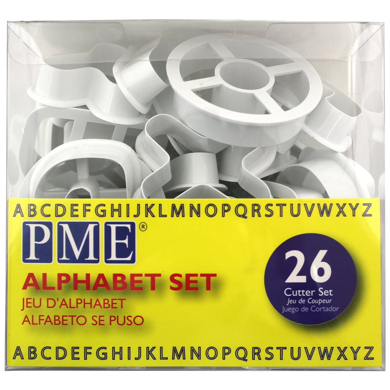 PME Alphabet Cookie Cutters Set of 26 for Sugarcraft and Cake Decorating | ABS Thermoplastic | White 3