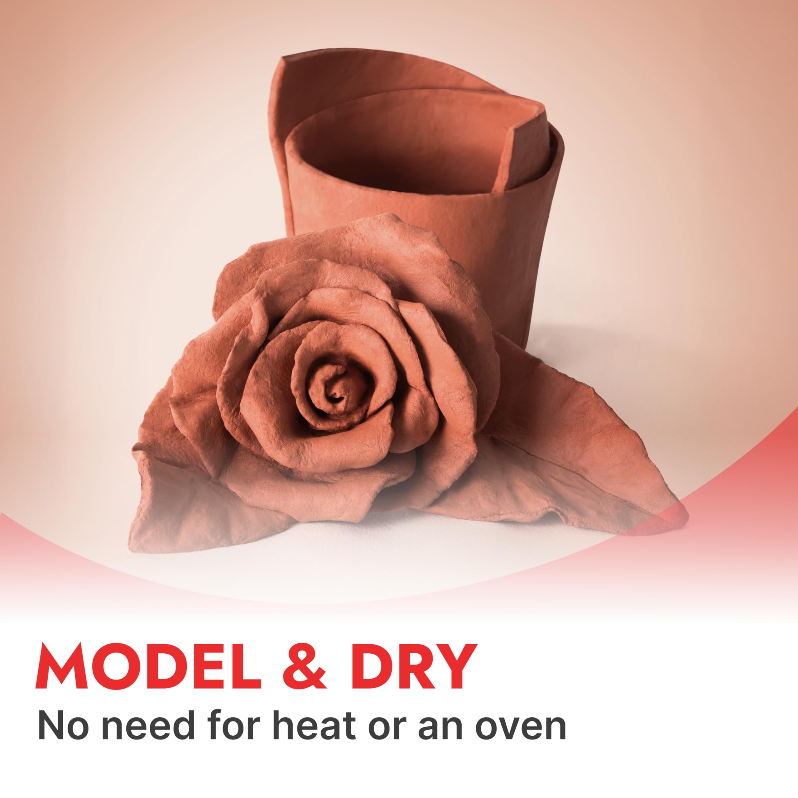DAS Terracotta Air-Hardening Modelling Clay - 1kg | Dries in 12-24 Hours | Decorate with Paint 3