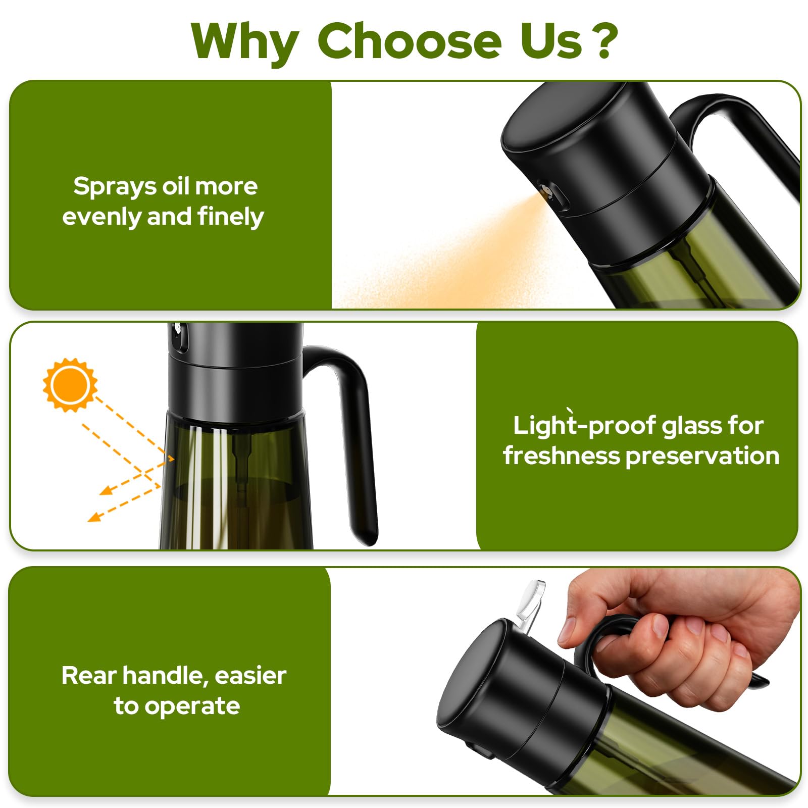 Euvqunn 280ml Light-Proof Glass Oil Sprayer with Basting Brush | Fine Mist Nozzle 6