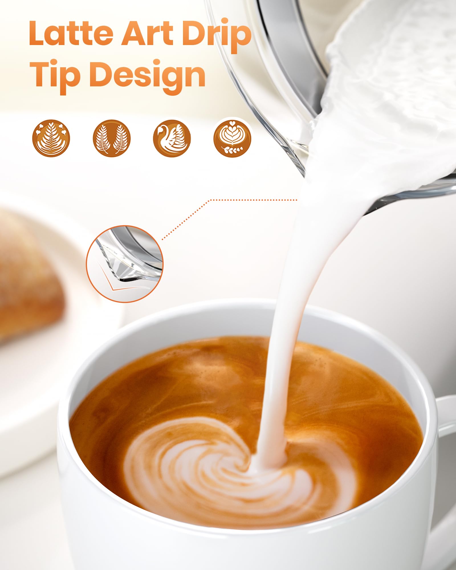 morpilot Automatic Milk Frother - 4-in-1 Functions, 500ML Glass Capacity | Auto Shut-Off 5