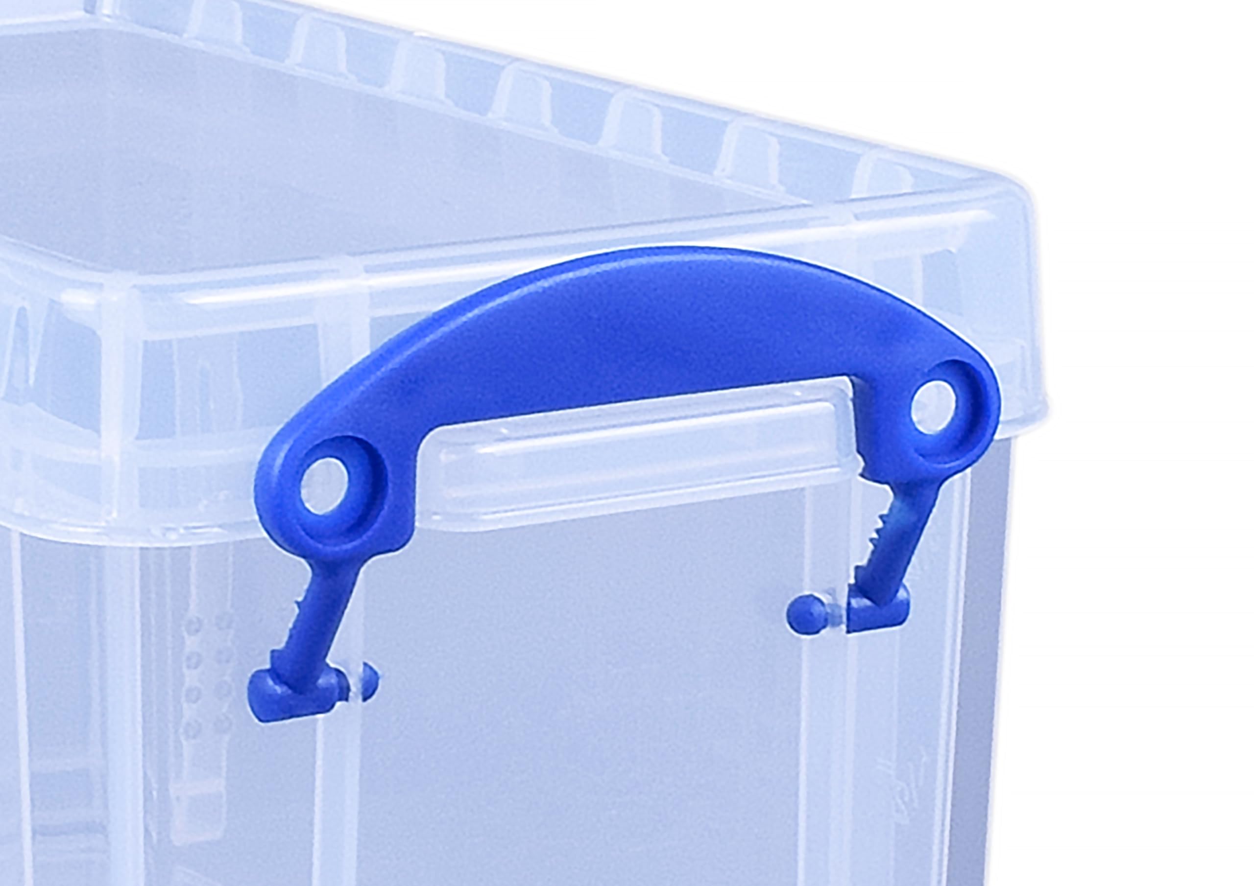 Really Useful Box Plastic Storage Box 2.1L Clear | Stackable with Lockable Lid | Pack of 4 8