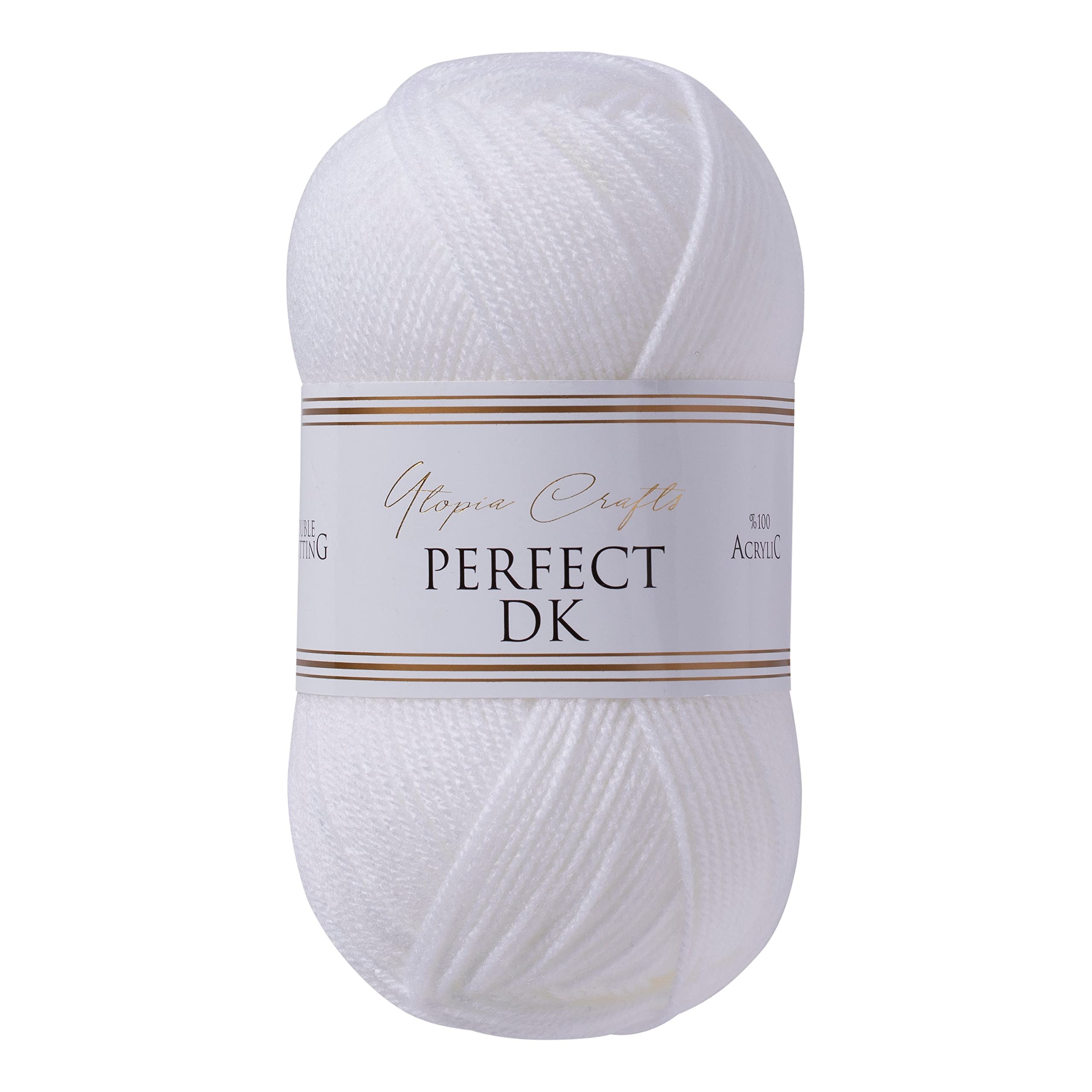 Utopia Crafts DK Double Knitting Yarn - Premium Soft 100% Acrylic | 100g White | Oeko-Tex Certified 1
