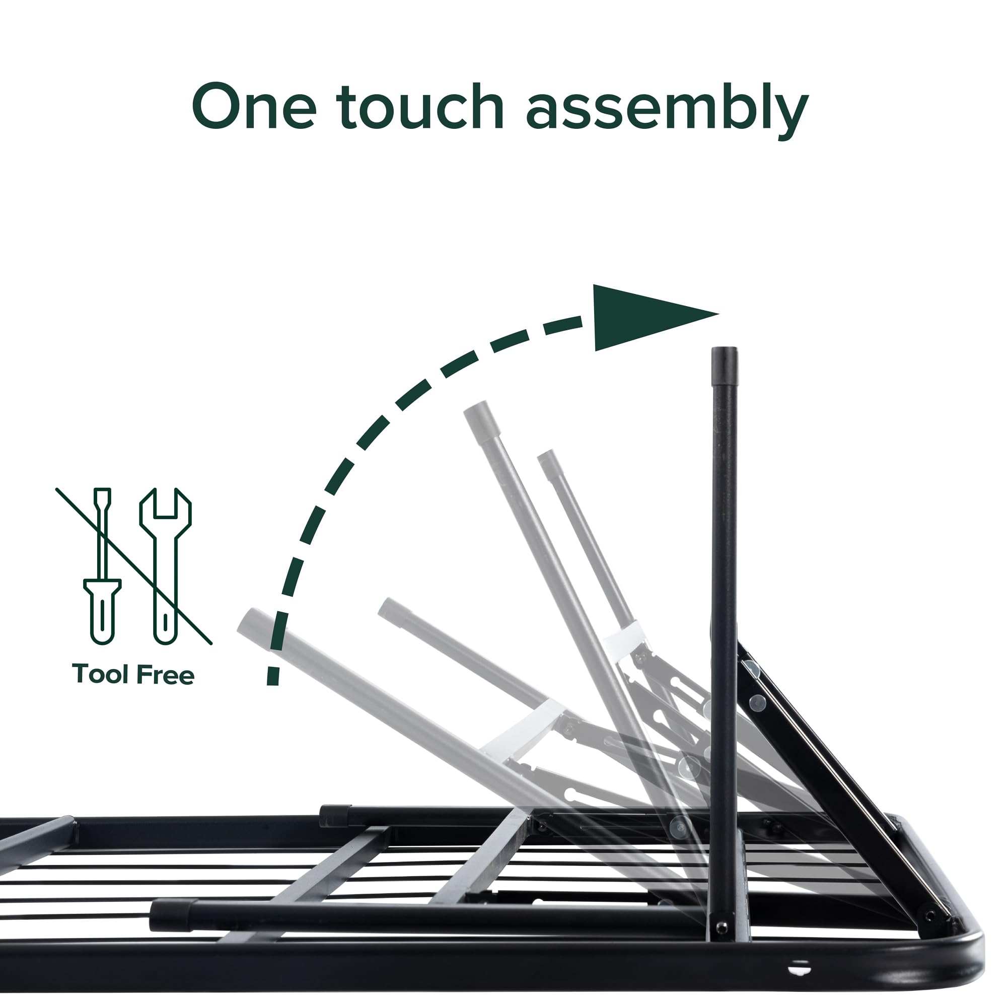 Zinus Shawn SmartBase Folding Bed Frame - Single (90 x 190 cm) | Tool-Free Setup | 14 Inch Storage 6