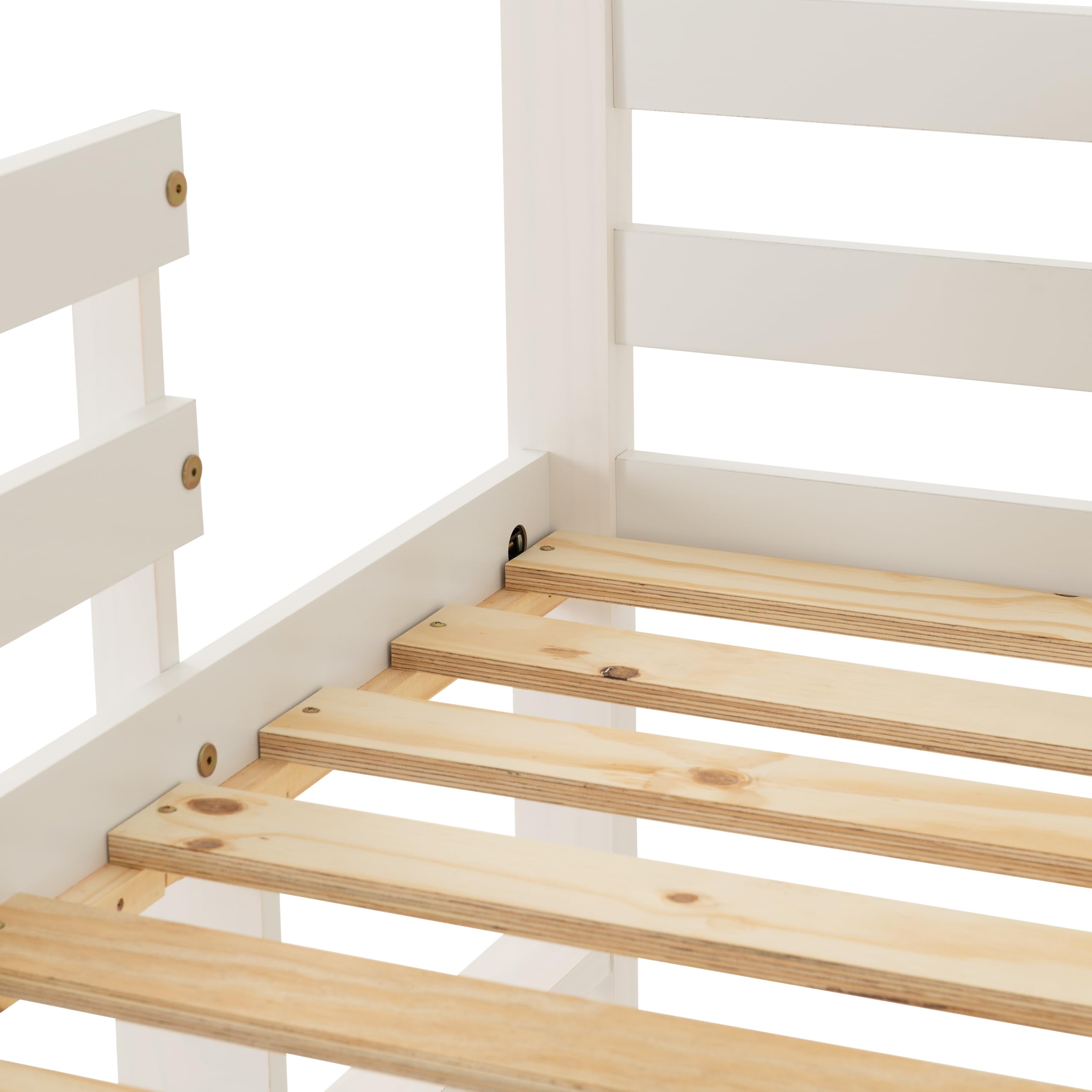 Seconique Panama Mid Sleeper Bed Frame - Single Size, Pine Wood, White Finish 6