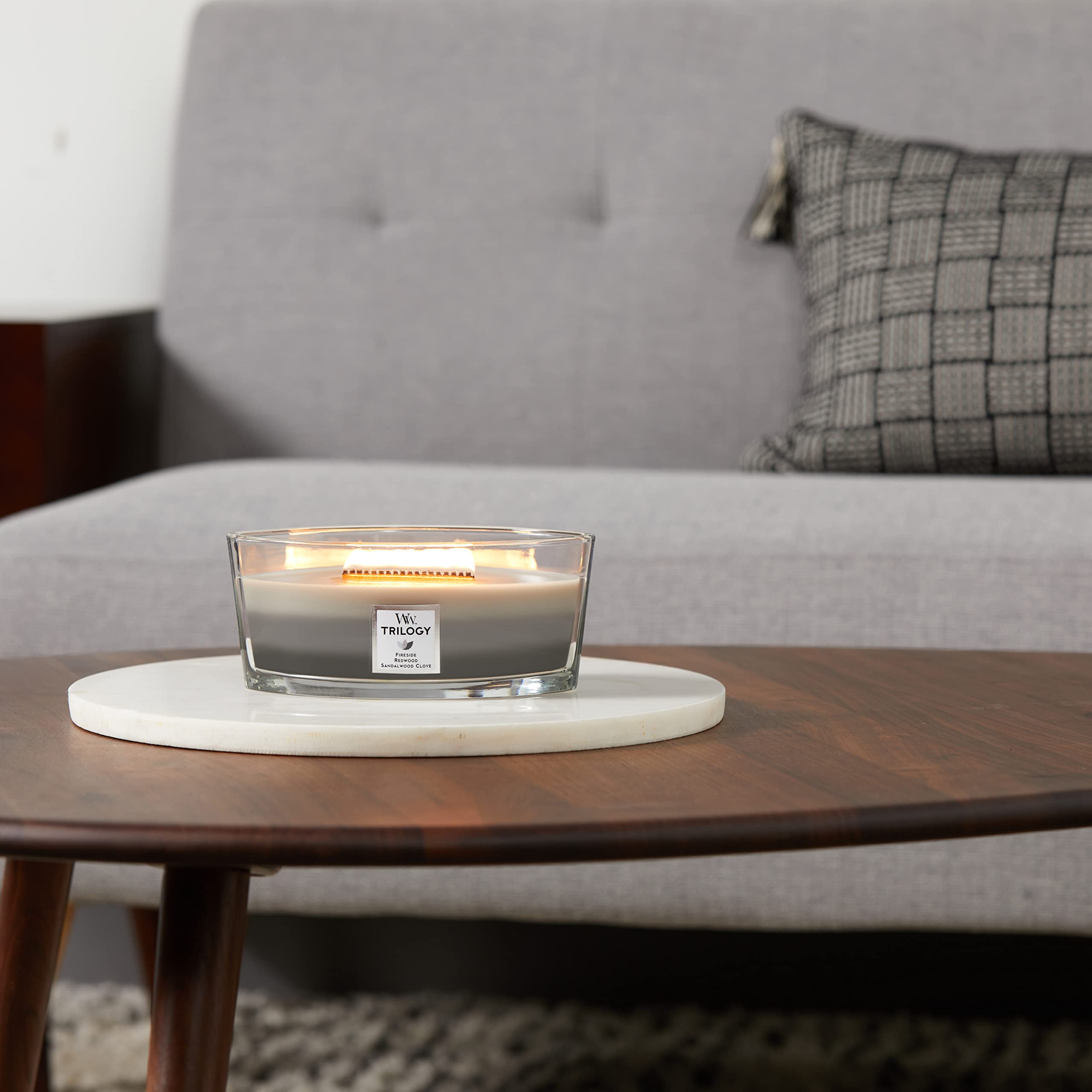 WoodWick Ellipse Trilogy Scented Candle Set - Warm Woods | Crackling Wooden Wick | Up to 50 Hours Burn Time 5