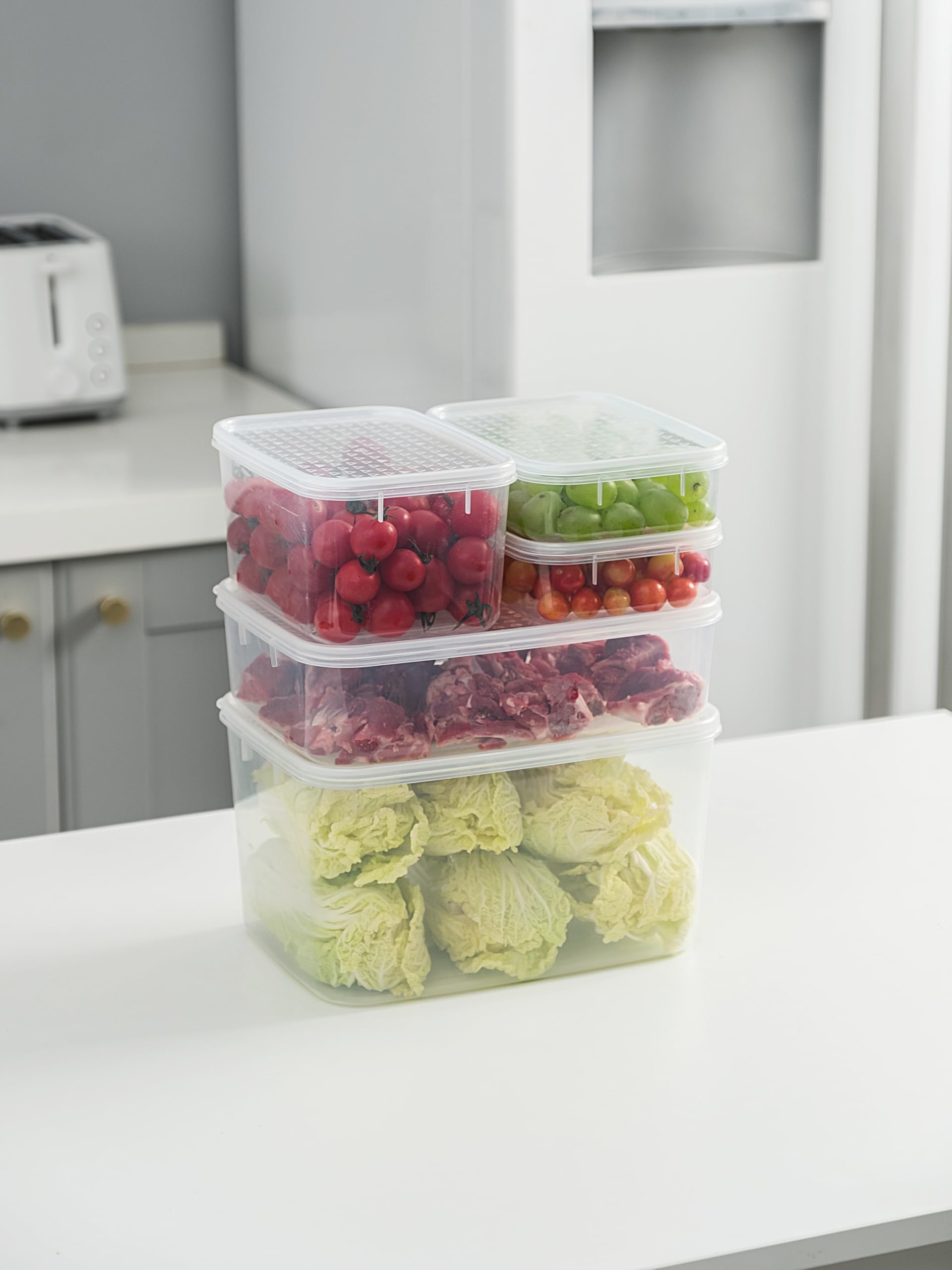 Cetomo Food Storage Container Set - 2.2L Capacity (4 Pack) | Microwave, Freezer, Dishwasher Safe 6