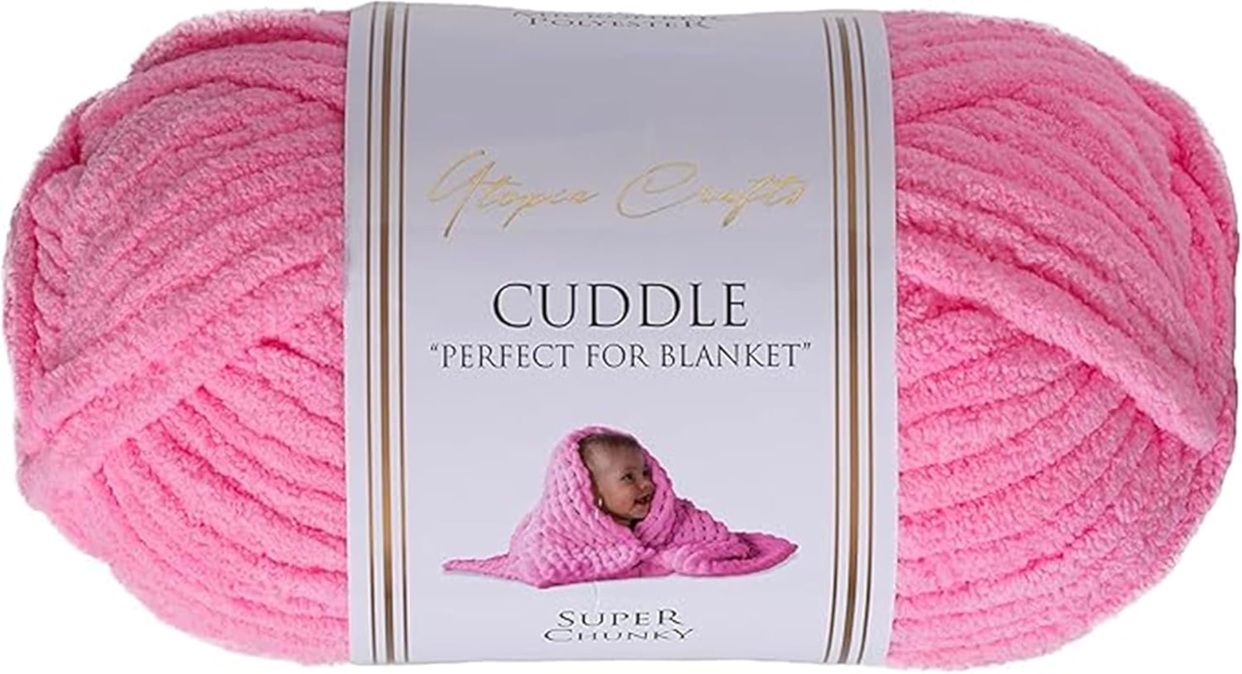 Utopia Crafts Cuddle Super Chunky Chenille Yarn - Hot Pink | 100g Skein | Polyester 1
