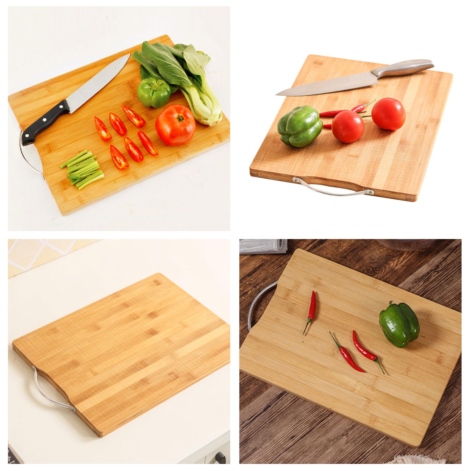 ASelected Wooden Chopping Board - Natural Bamboo, 40x30x1.8 cm | Lightweight & Durable 7