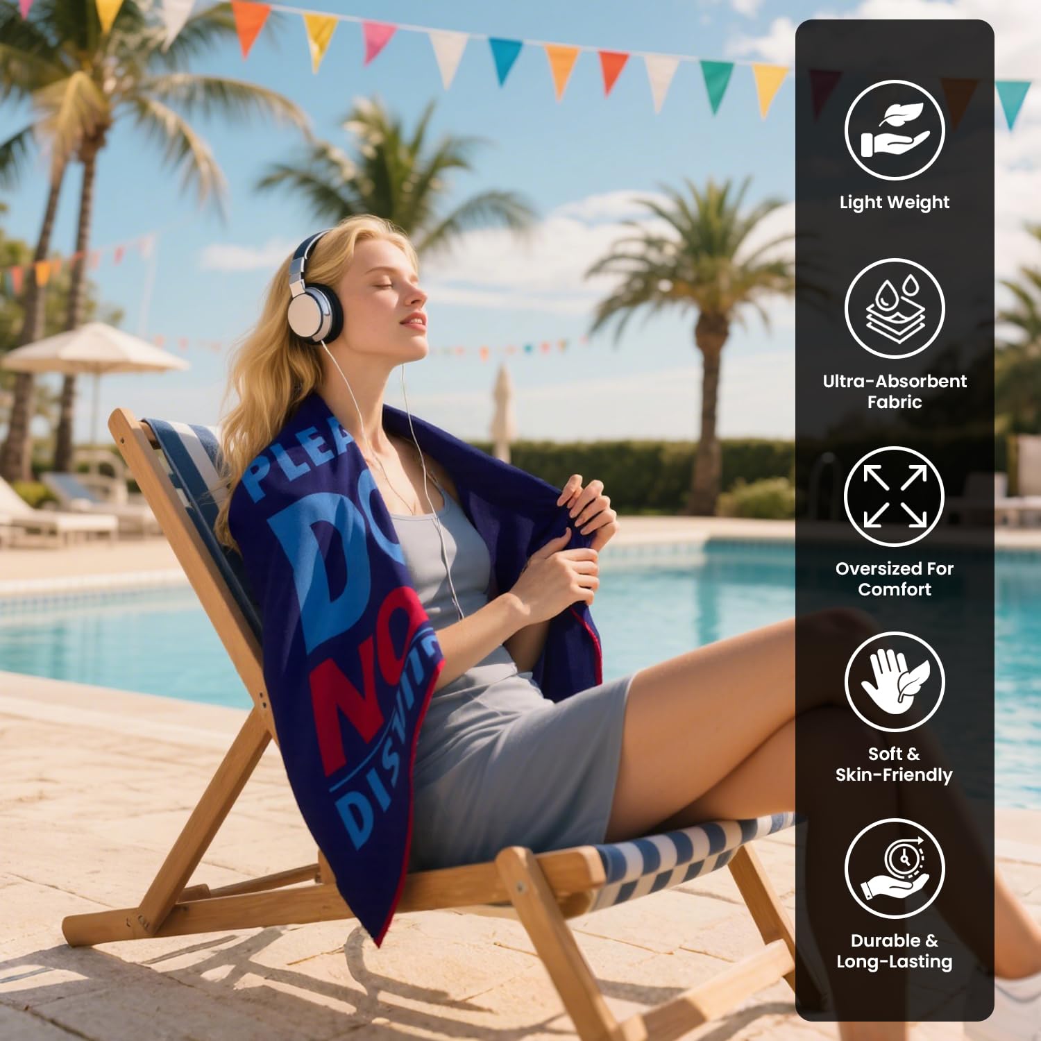 GC GAVENO CAVAILIA Microfibre Beach Towel - Quick Dry, Sand Free, Non-Slip | 180 x 100 cm (1 Piece) 2